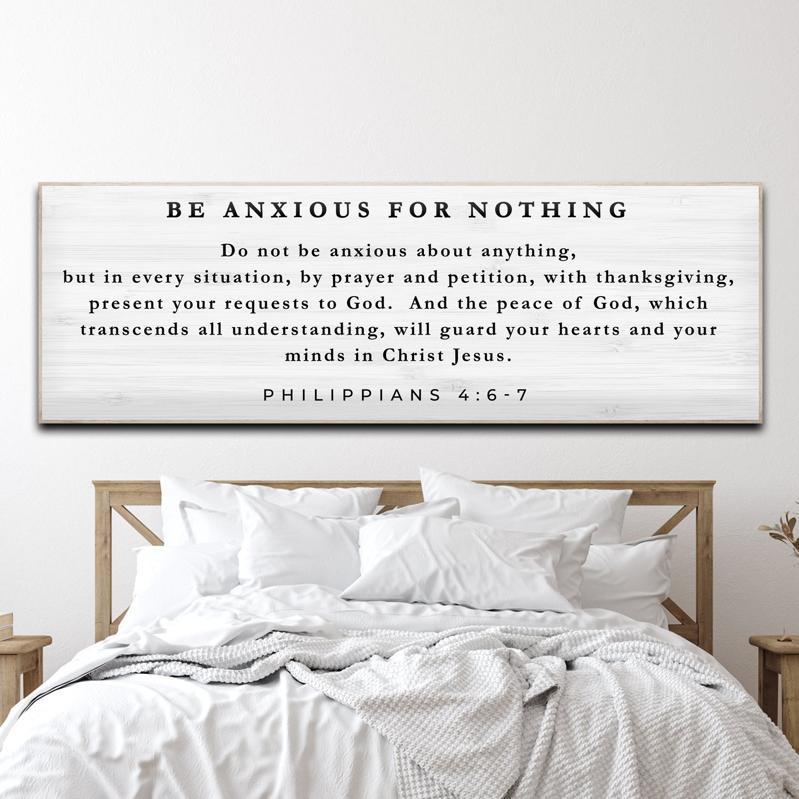 Philippians 4:6-7 - Be Anxious For Nothing Sign on sale at MyriadMart