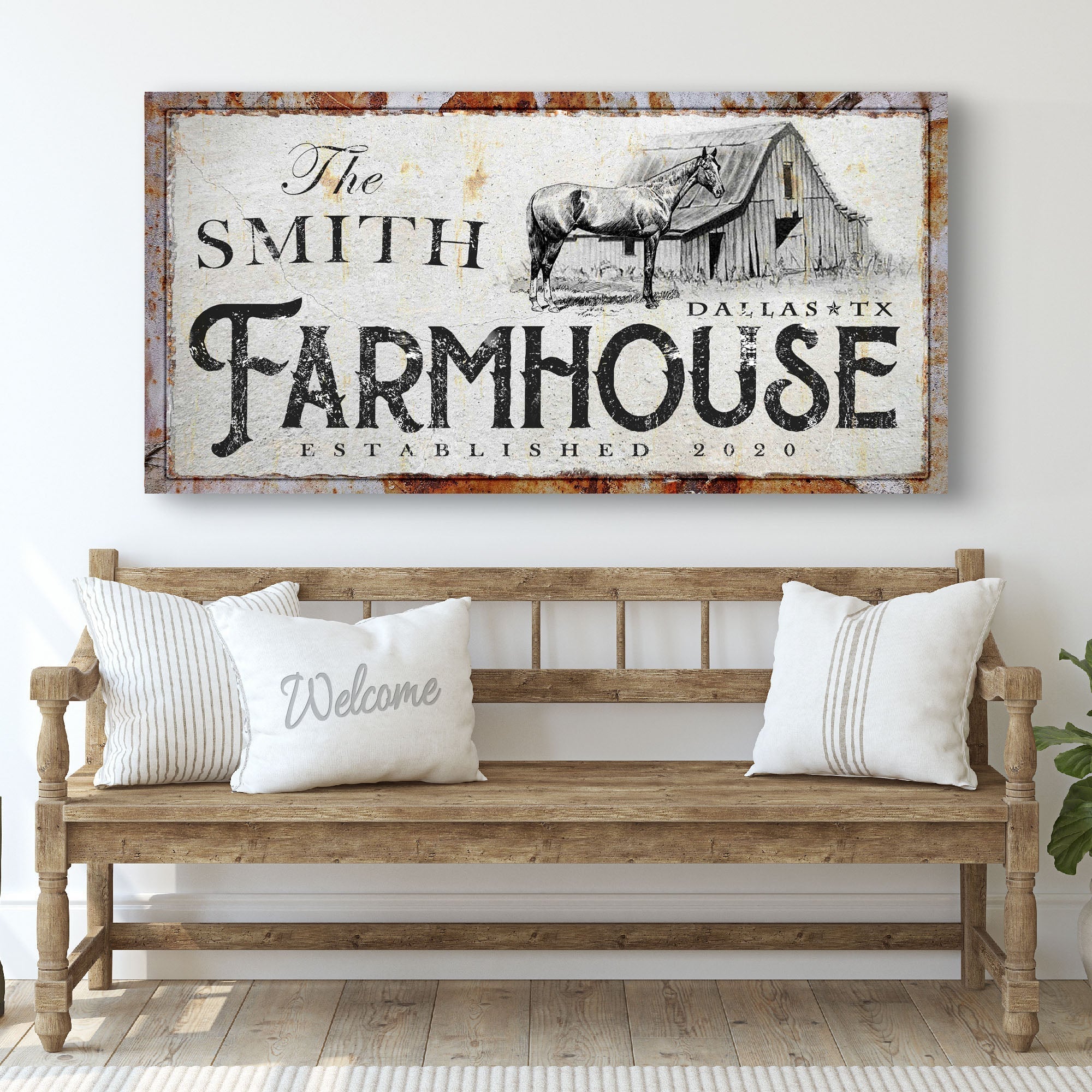 Rustic Horse Farmhouse Sign on sale at MyriadMart