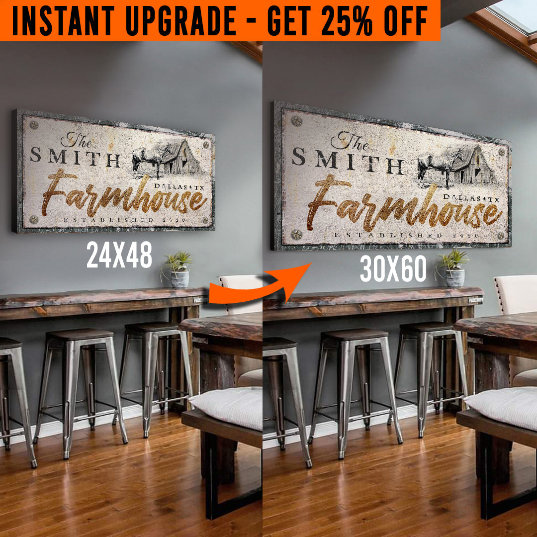 Upgrade Your 48x24 Inches 'Rustic Horse Farmhouse' Style 3 Canvas To 60x30 Inches on sale at MyriadMart