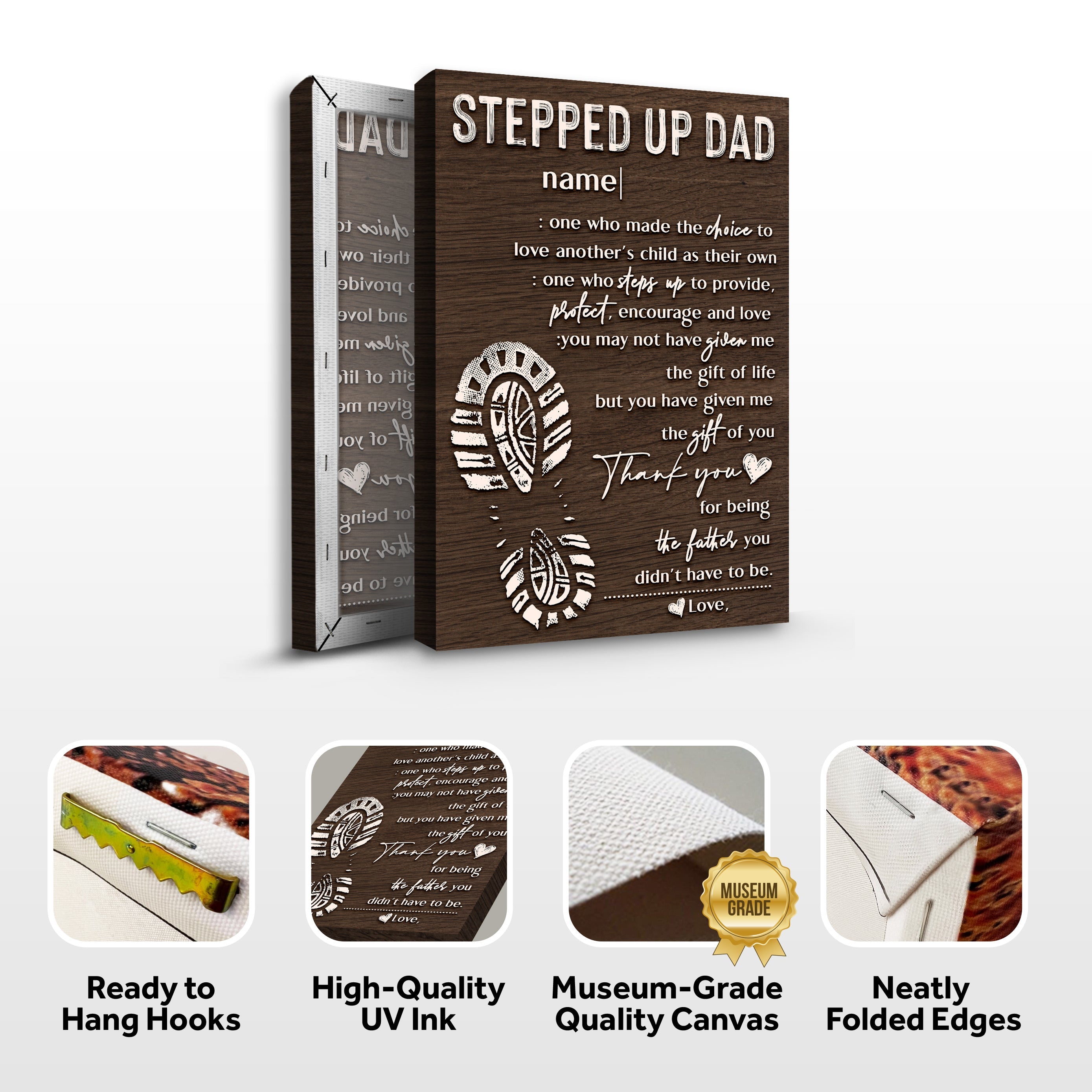 Thank You For Being The Father You Didn't Have To Be Happy Father's Day Sign on sale at MyriadMart