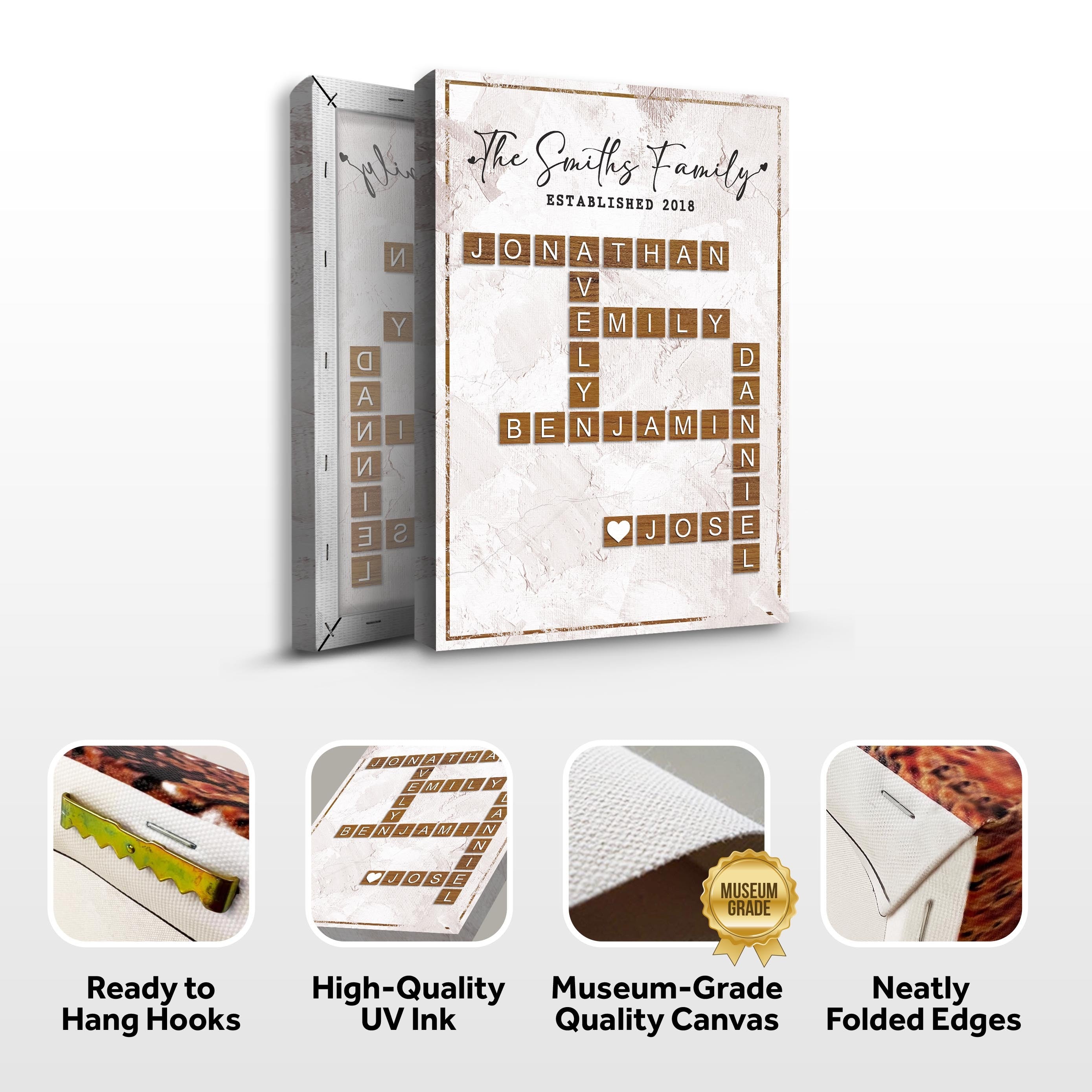 Scrabble Family Names Sign on sale at MyriadMart