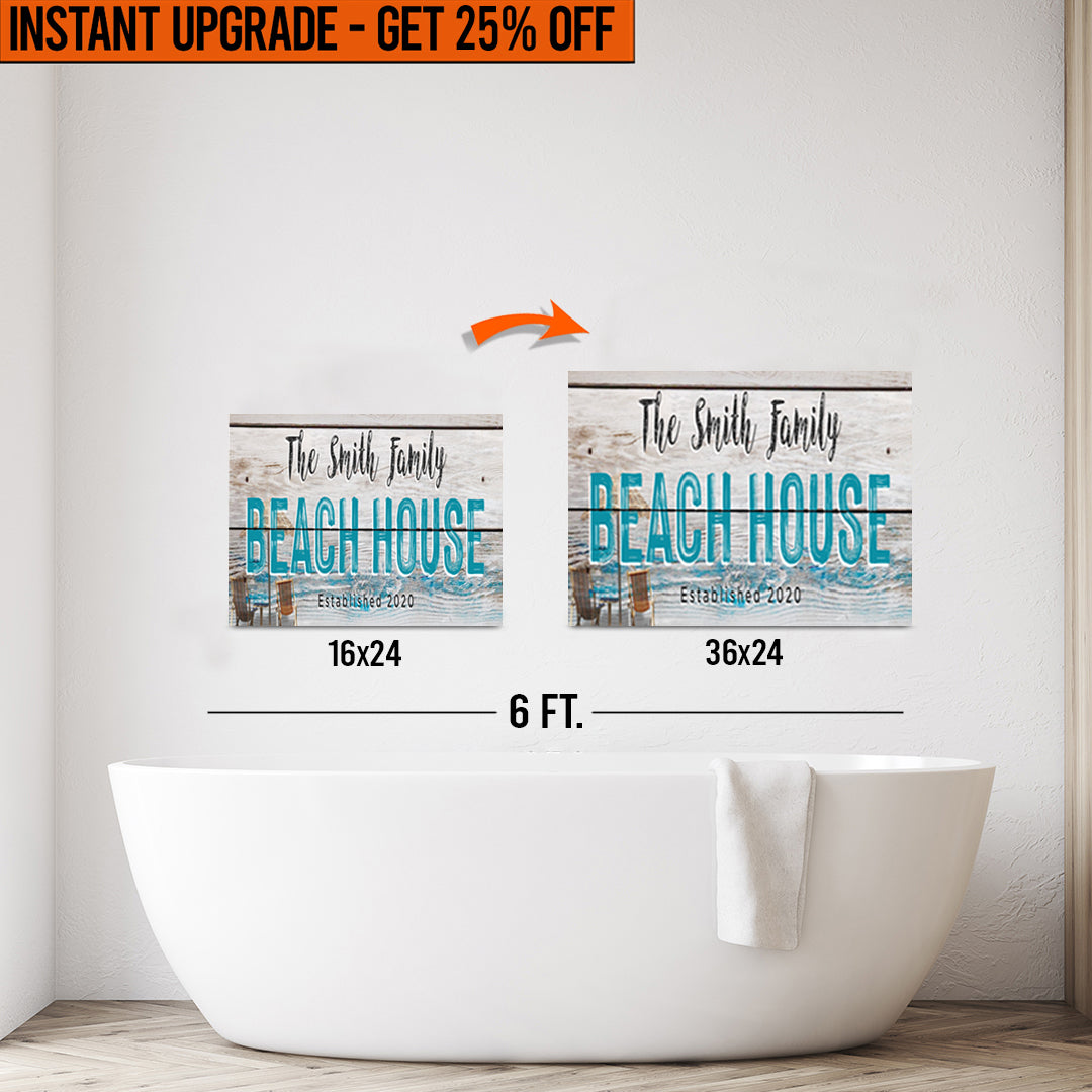 Upgrade Your 16x24 Inches 'Beach House' Canvas To 36x24 Inches on sale at MyriadMart