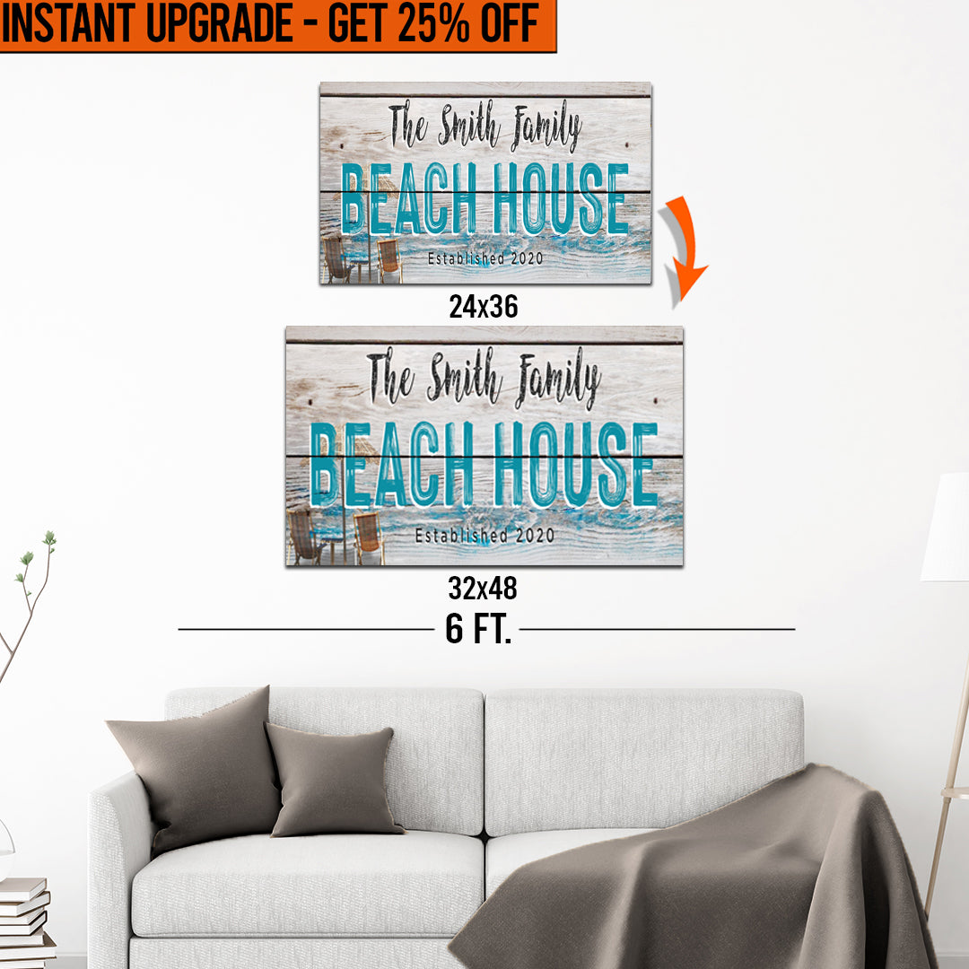 Upgrade Your 36x24 Inches 'Beach House' Canvas To 48x32 Inches on sale at MyriadMart
