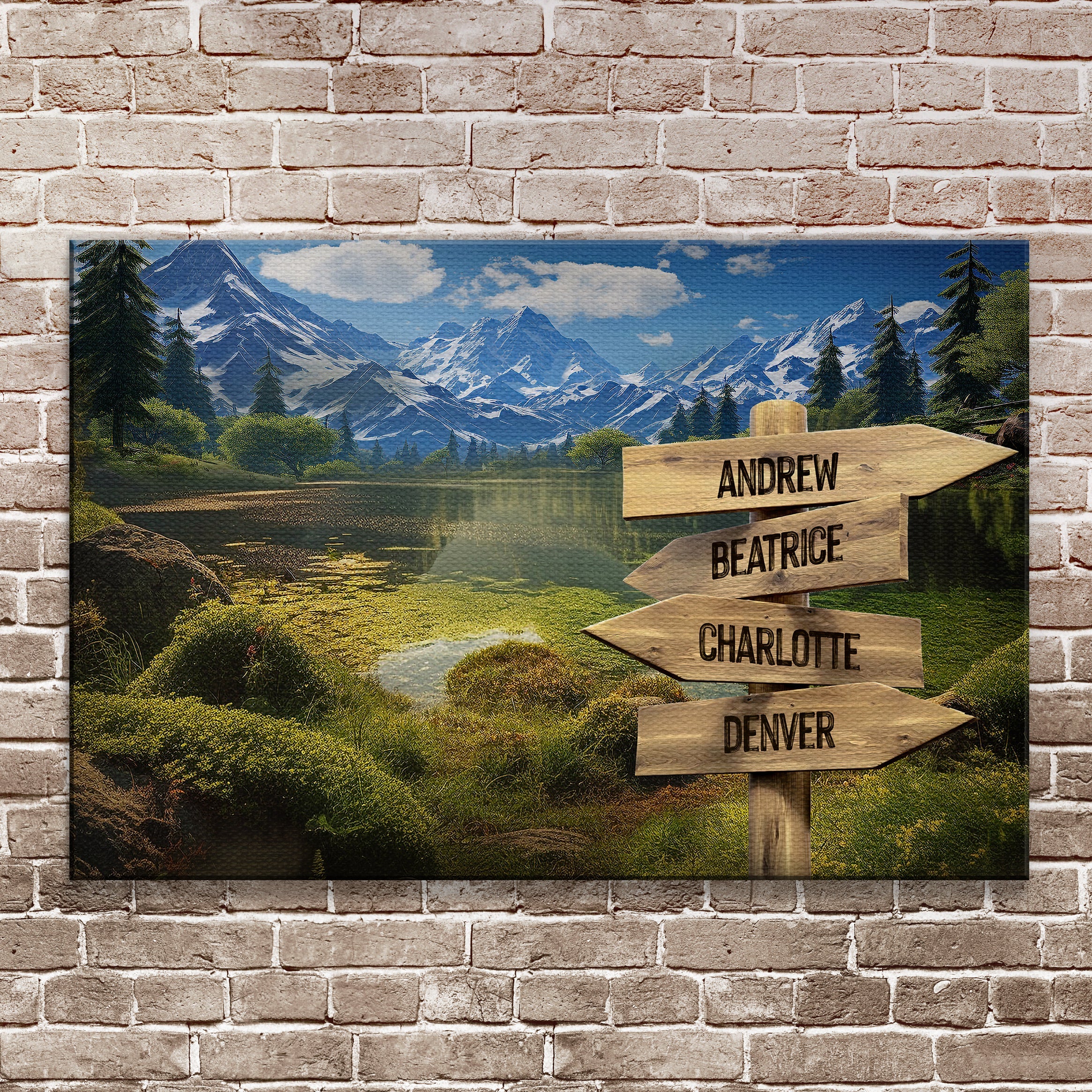 Family Names Mountain Sign on sale at MyriadMart