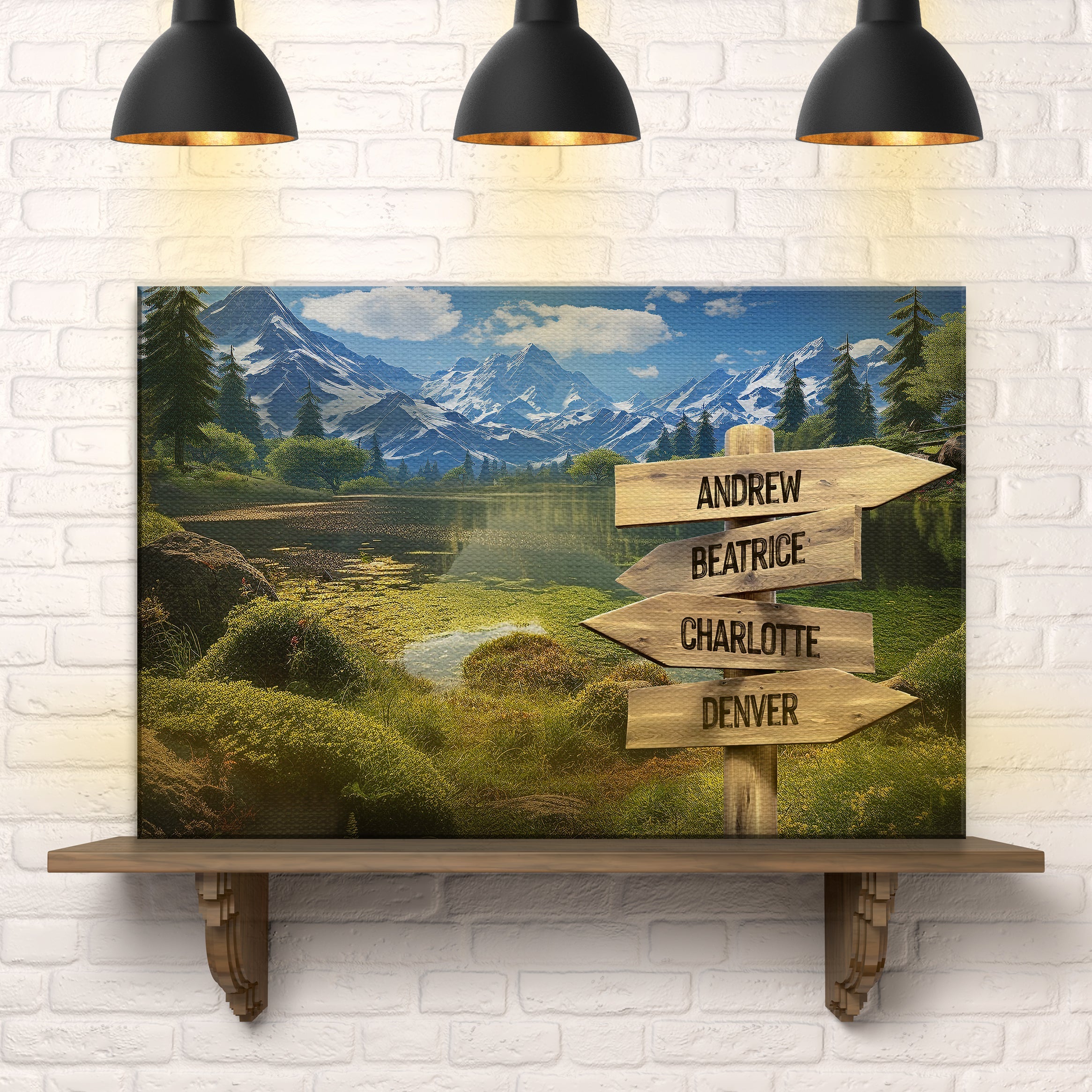 Family Names Mountain Sign on sale at MyriadMart