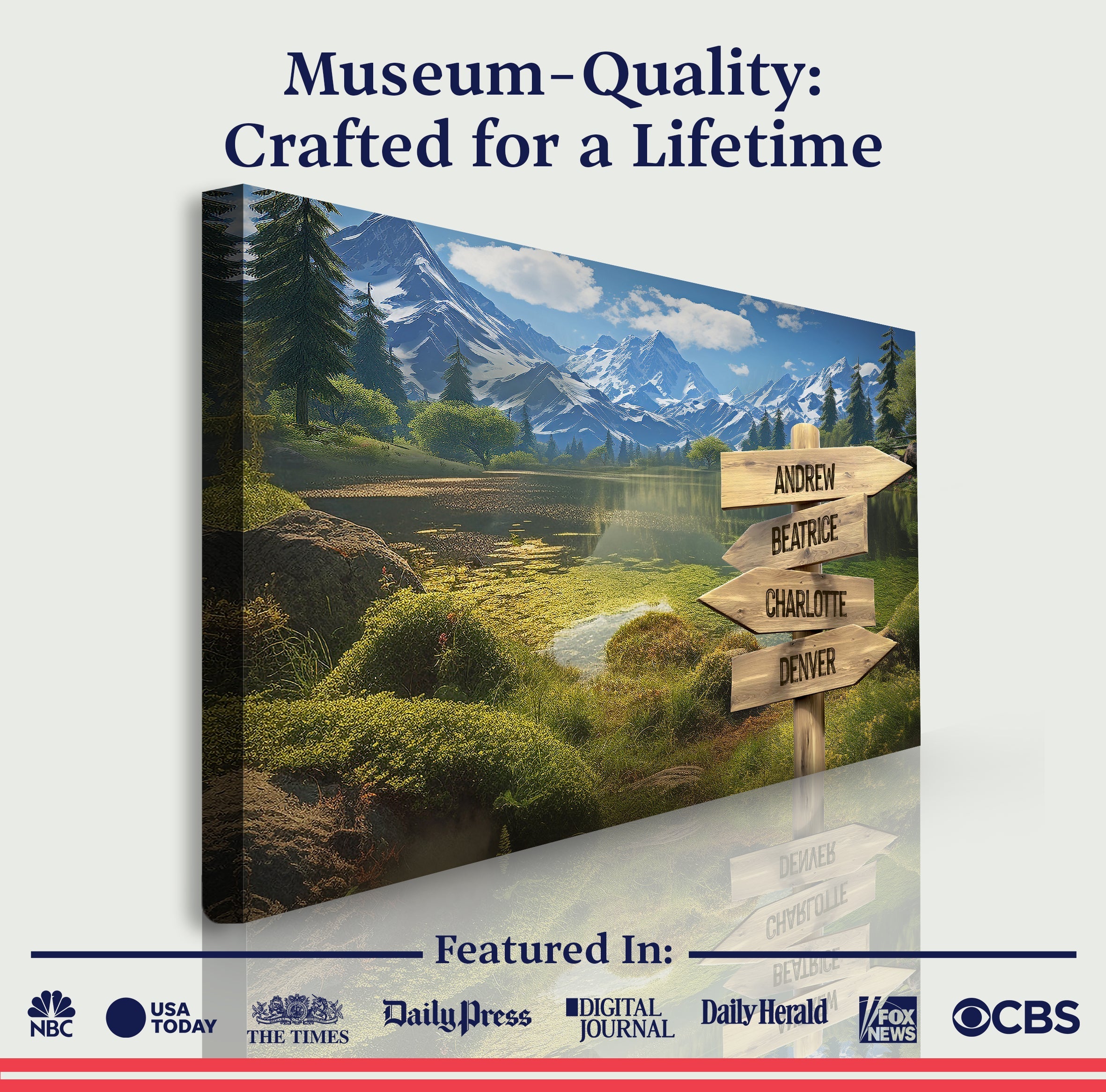 Family Names Mountain Sign on sale at MyriadMart