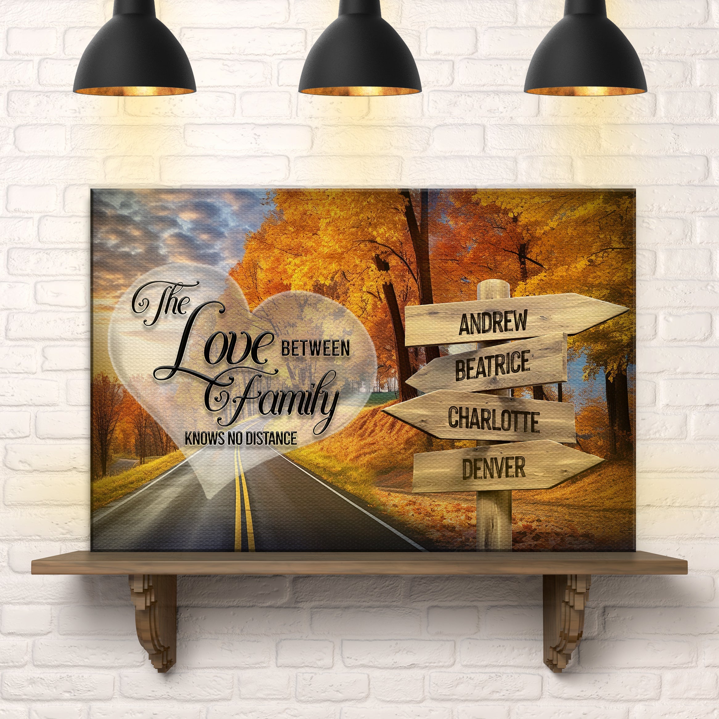 Love Between Family Names Sign on sale at MyriadMart