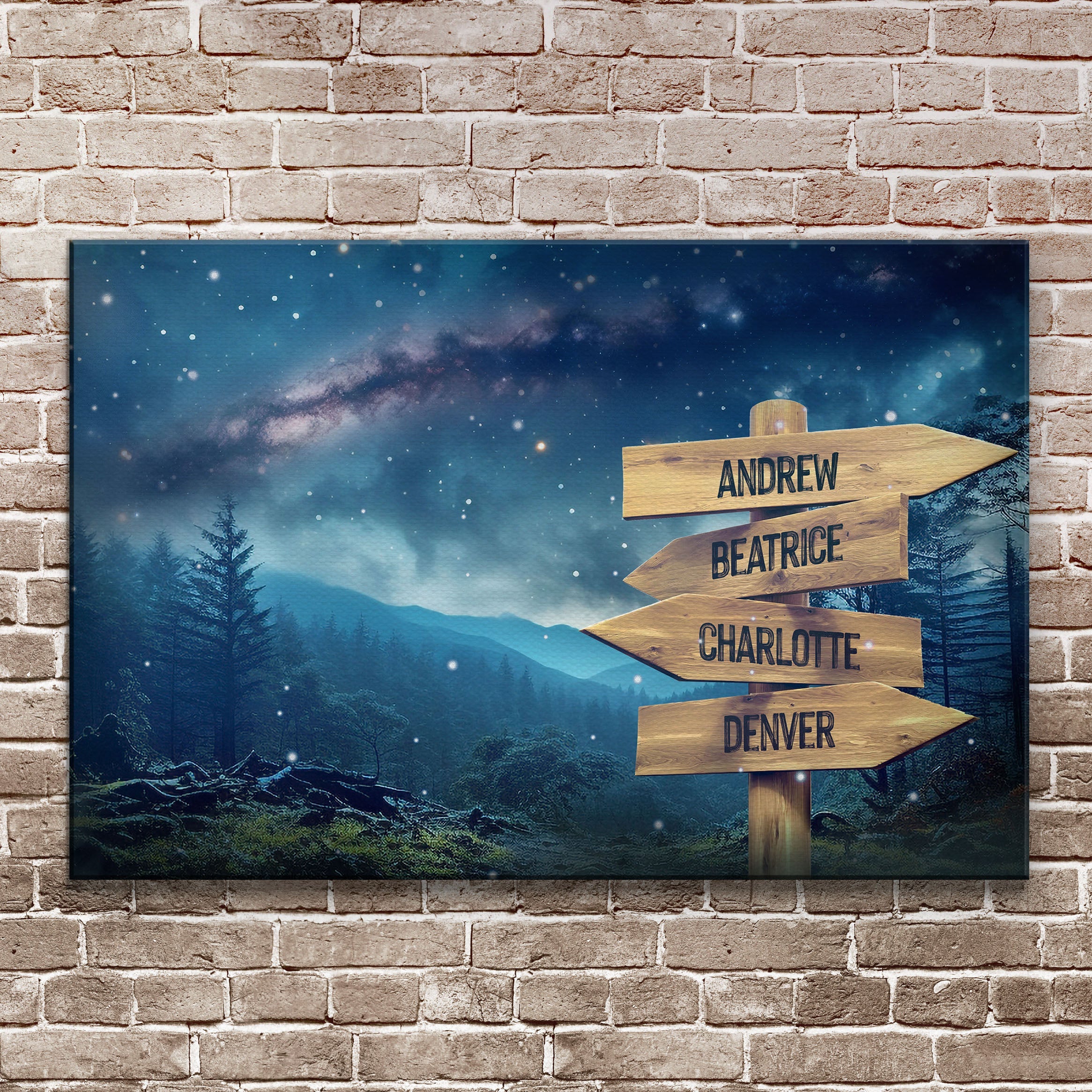 Starry Sky Family Names Sign on sale at MyriadMart