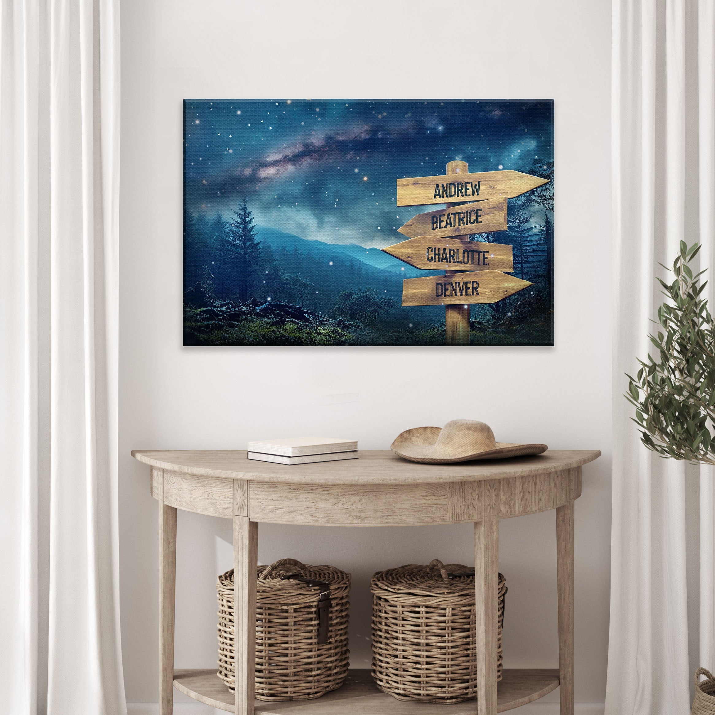 Starry Sky Family Names Sign on sale at MyriadMart