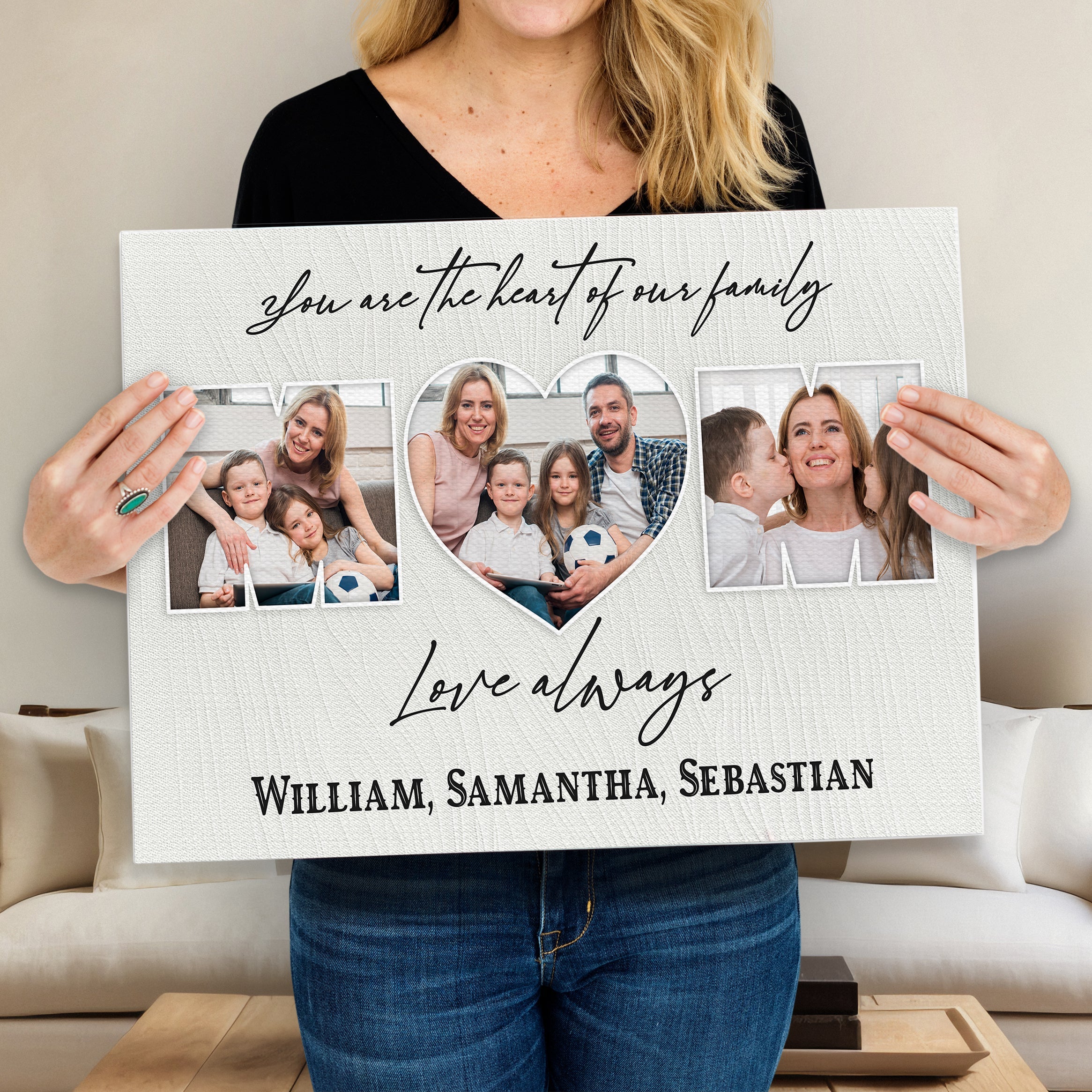 Mother's Day Sign You Are The Heart Of The Family on sale at MyriadMart