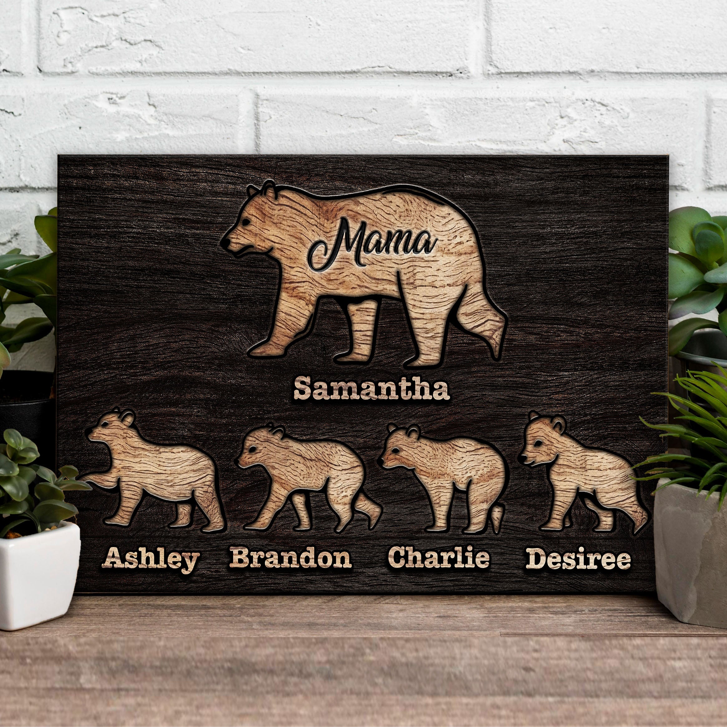 Mother's Day Sign Mother Bear and Cubs on sale at MyriadMart
