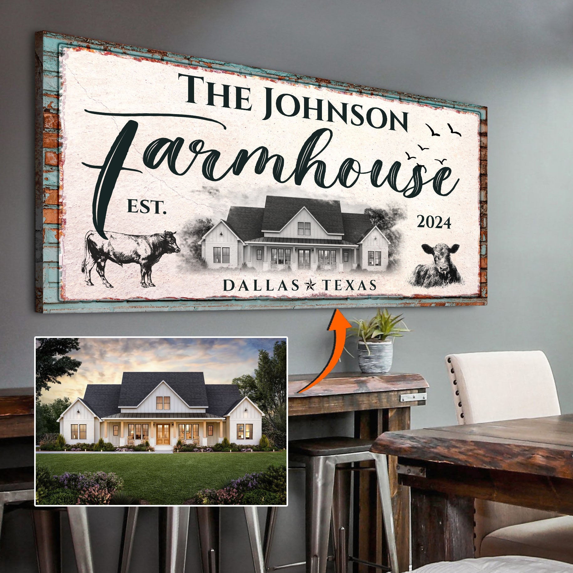 Custom Farmhouse Sign II on sale at MyriadMart
