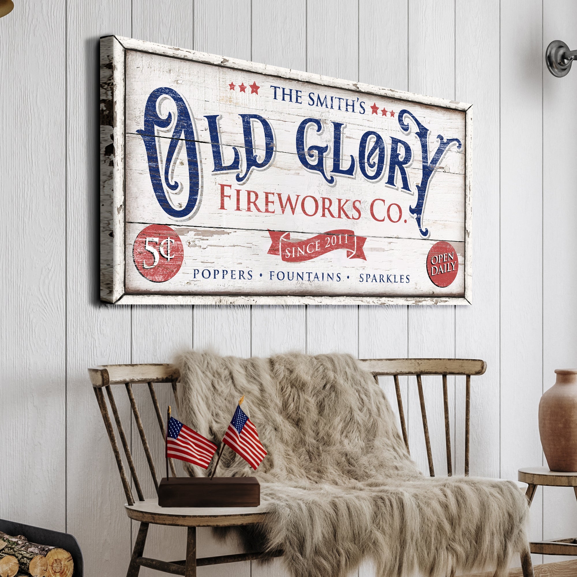 Personalized Old Glory Firework Co Sign on sale at MyriadMart