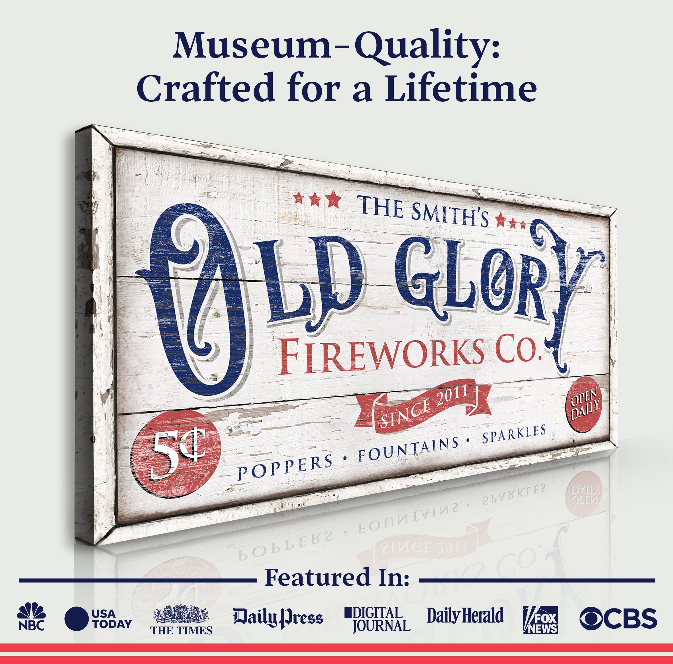 Personalized Old Glory Firework Co Sign on sale at MyriadMart