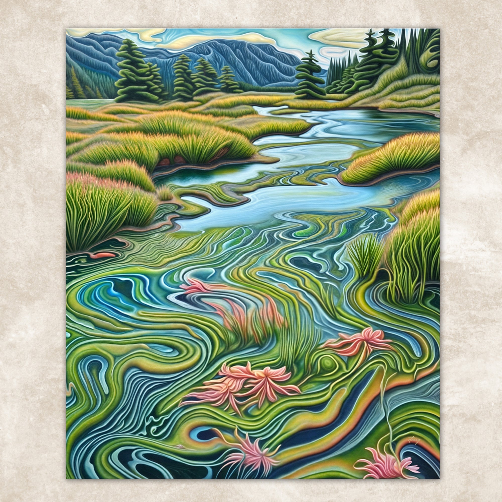 Canvas Print: "Flowing Serenity" on sale at MyriadMart
