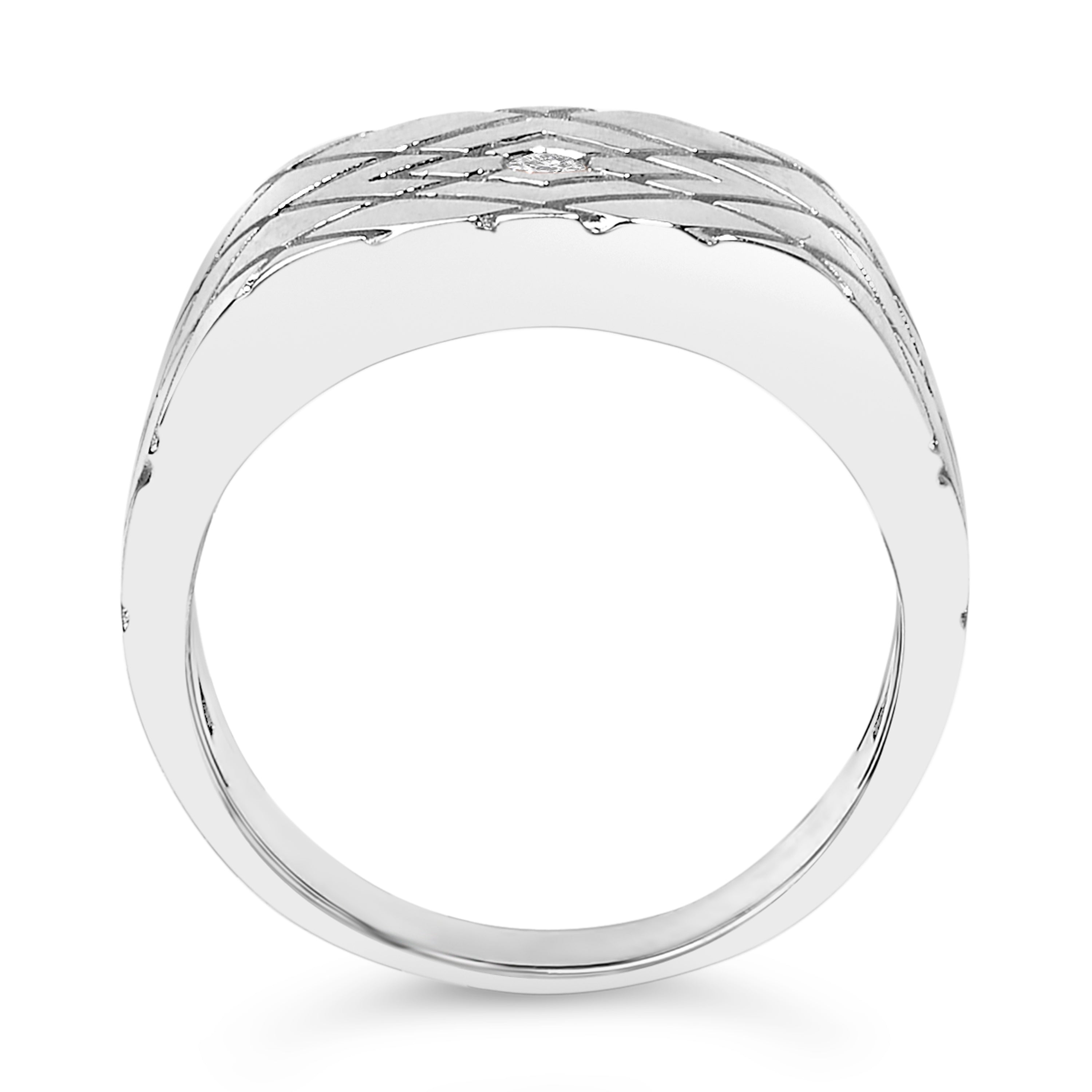 Sterling Silver Diamond Accent Geometric Band Ring on sale at MyriadMart