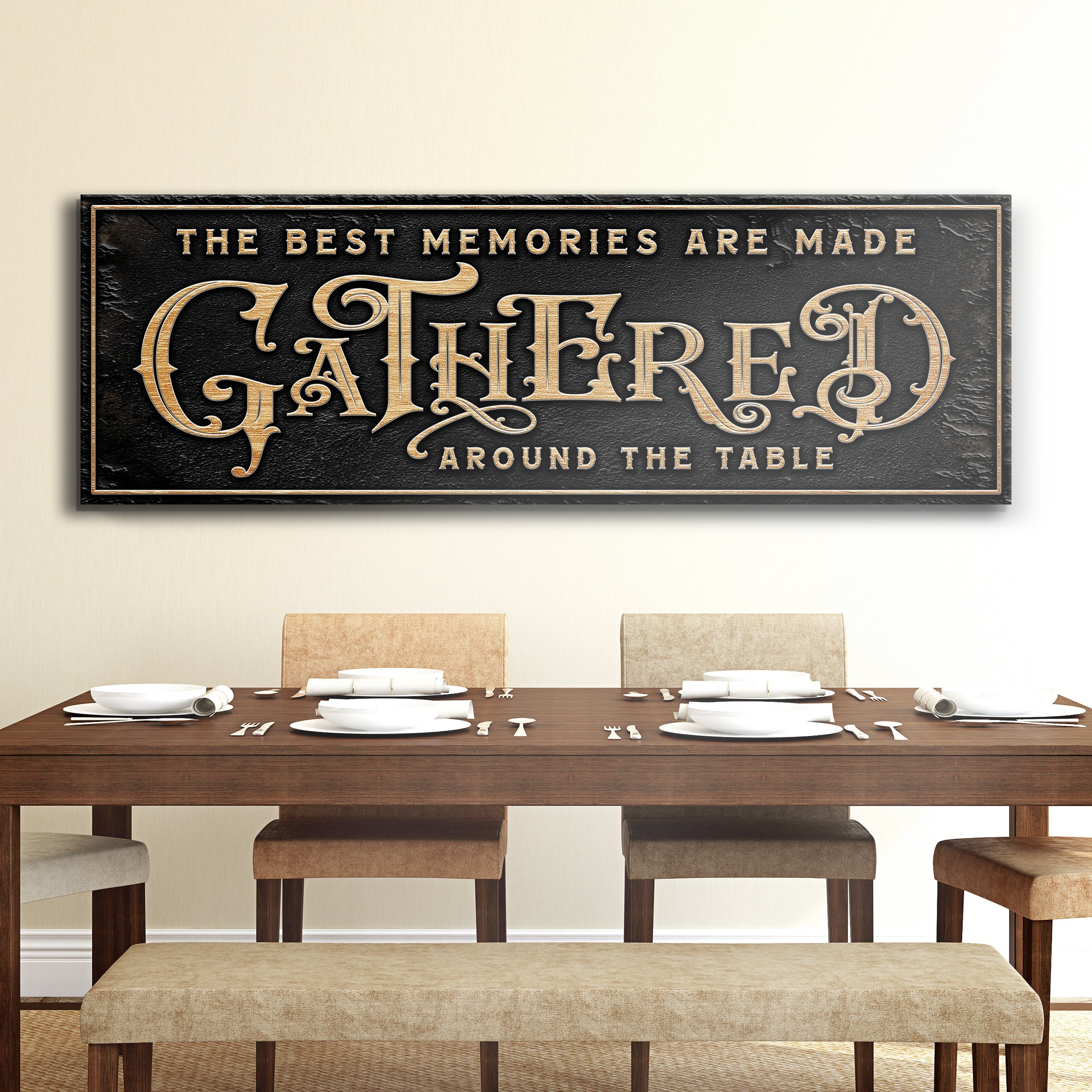 Gathered Around Table Sign on sale at MyriadMart