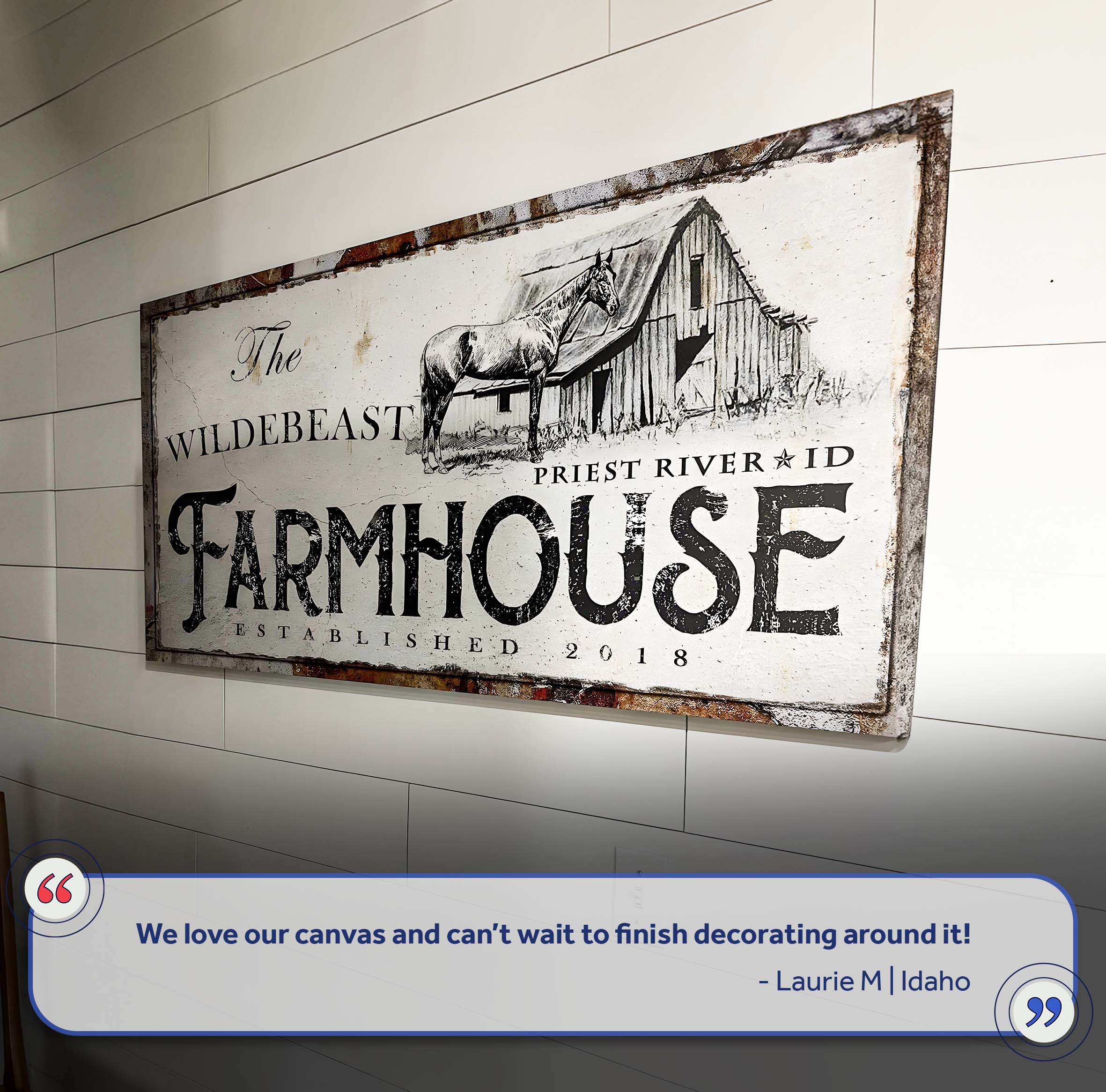 Rustic Horse Farmhouse Sign on sale at MyriadMart