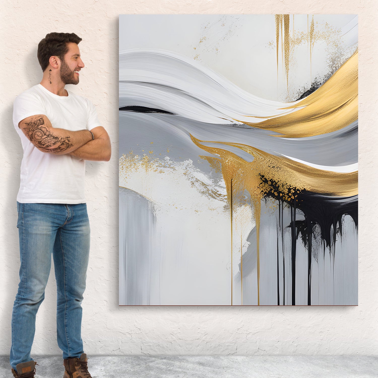 Canvas Print: "Gilded Flow" on sale at MyriadMart