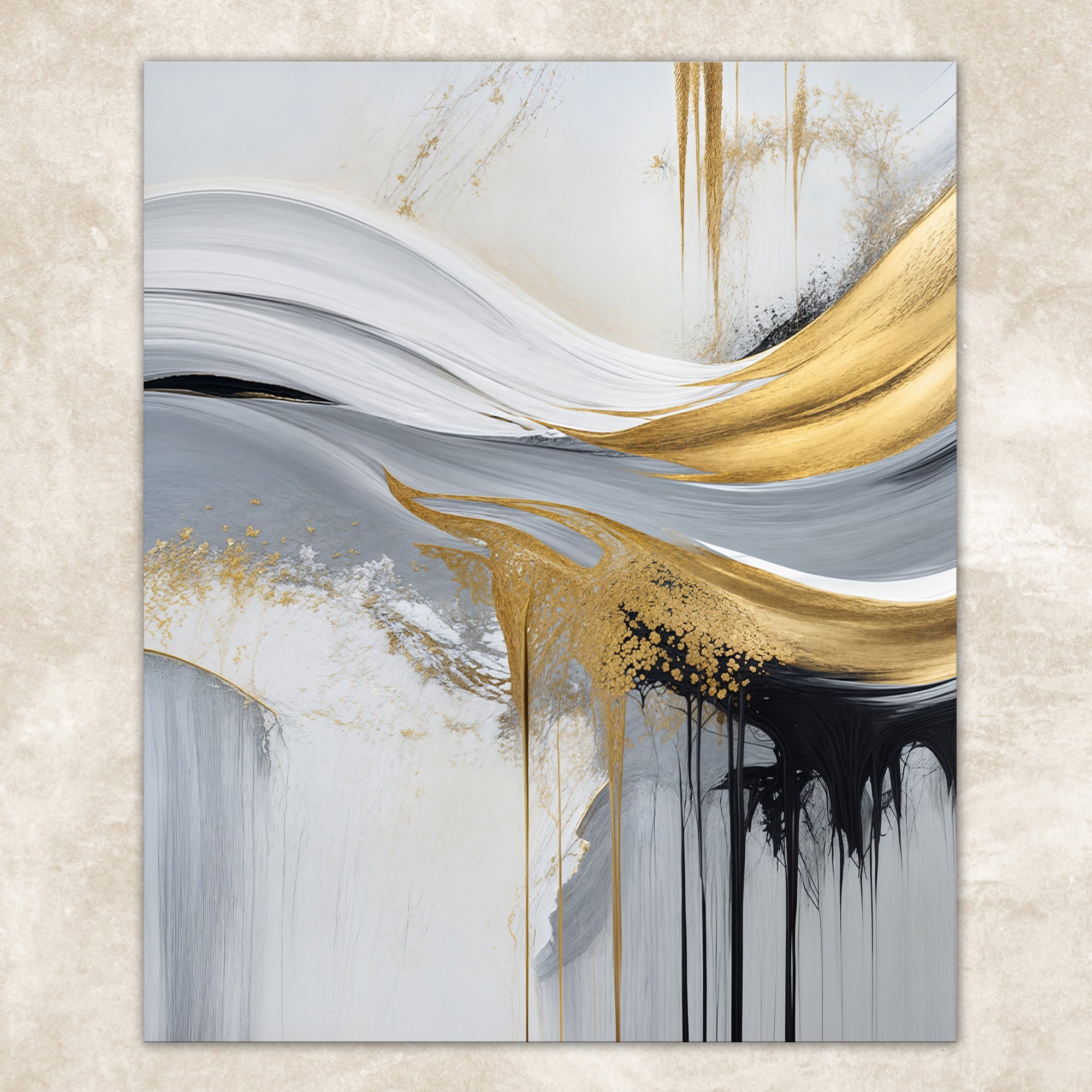 Canvas Print: "Gilded Flow" on sale at MyriadMart