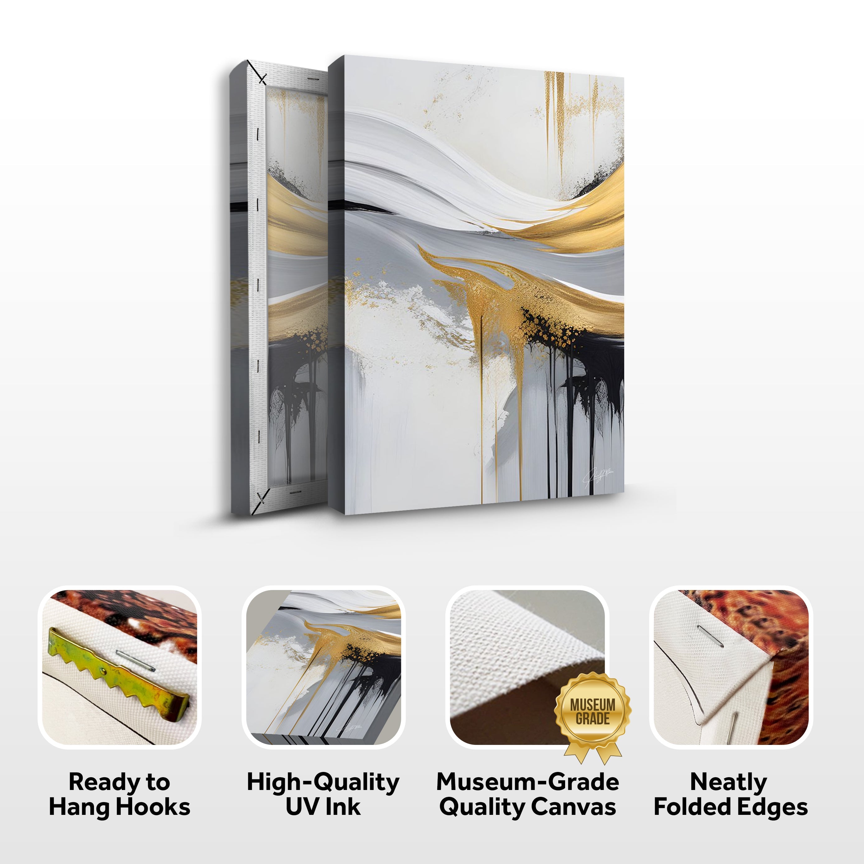 Canvas Print: "Gilded Flow" on sale at MyriadMart