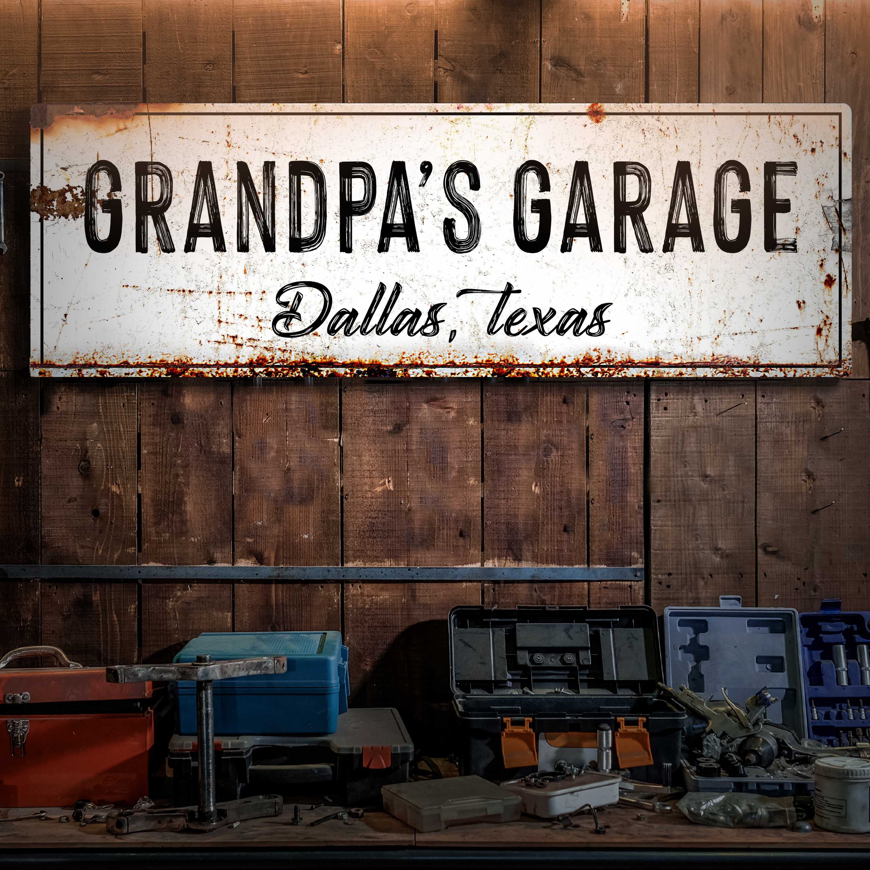 Grandpa's Garage Sign on sale at MyriadMart