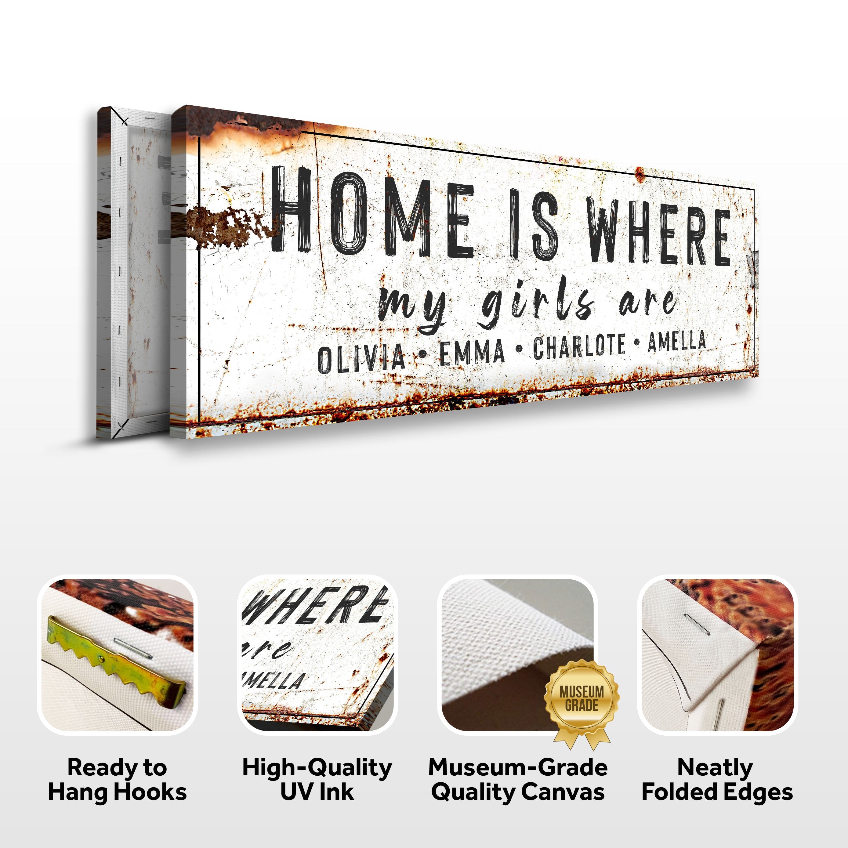 Home Is Where My Girls Are Sign VI on sale at MyriadMart