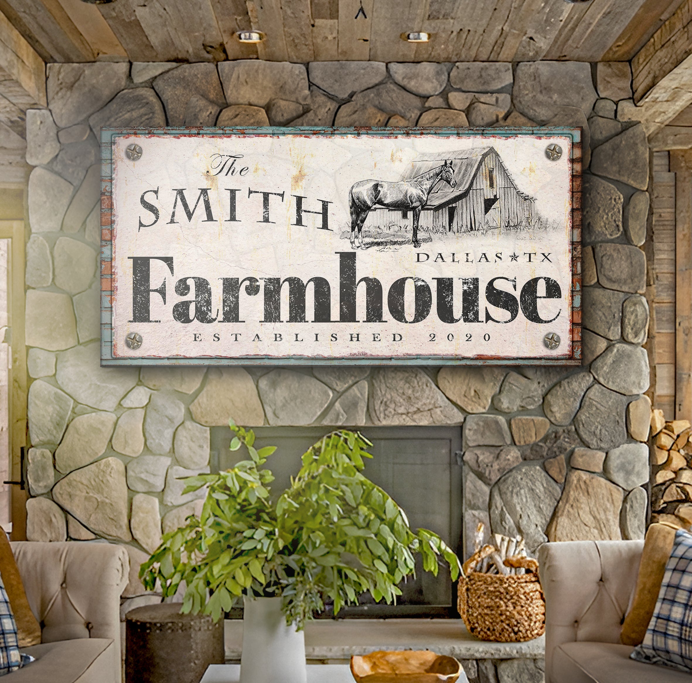 Rustic Horse Farmhouse Sign II on sale at MyriadMart