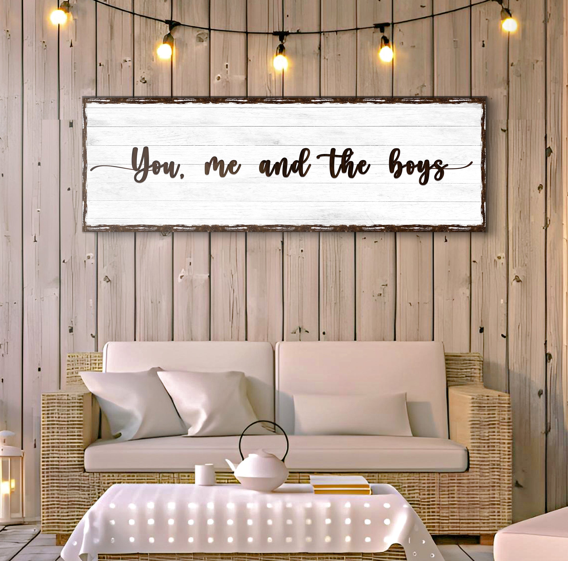 You, Me, And The Boys Family Sign on sale at MyriadMart