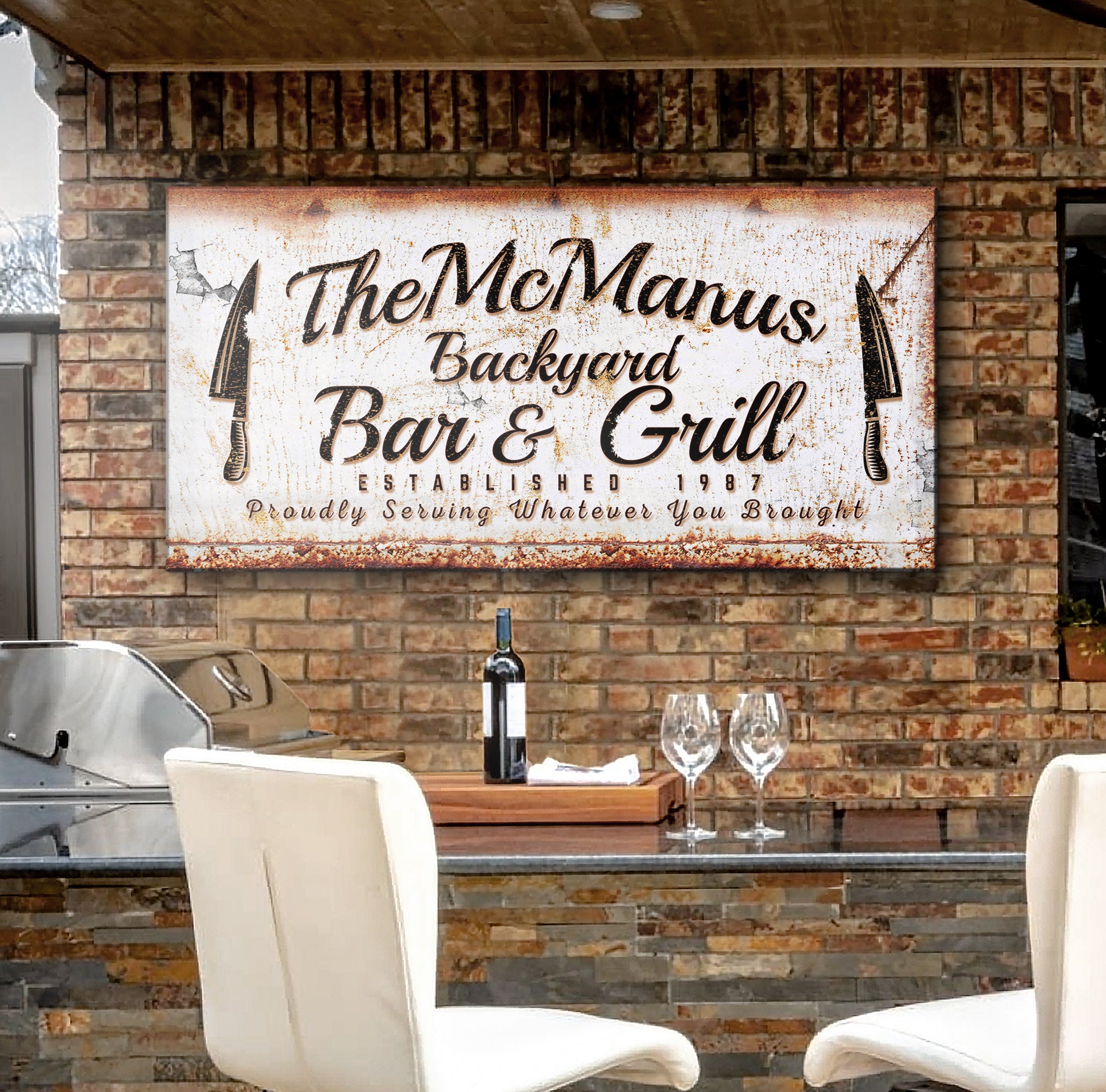 Backyard Bar & Grill Sign IV on sale at MyriadMart