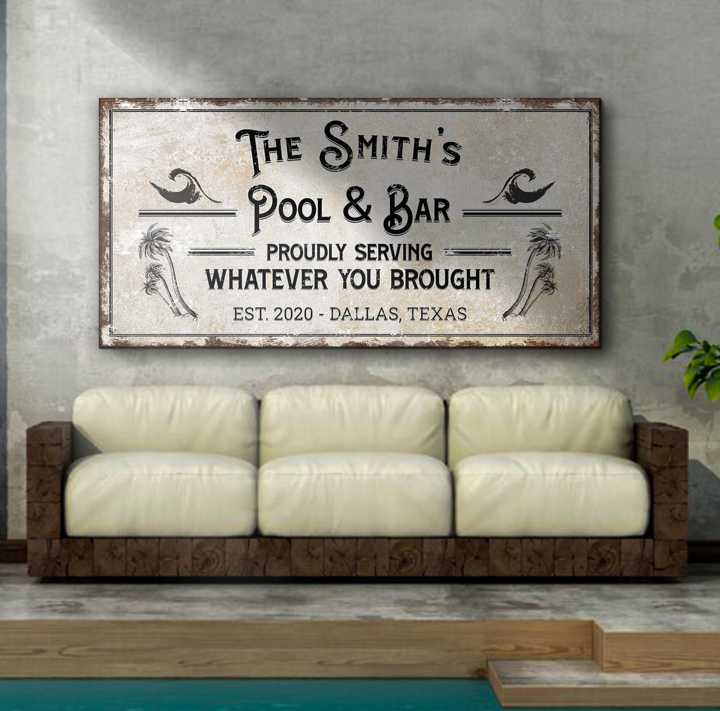 Personalized Rustic Pool Sign on sale at MyriadMart