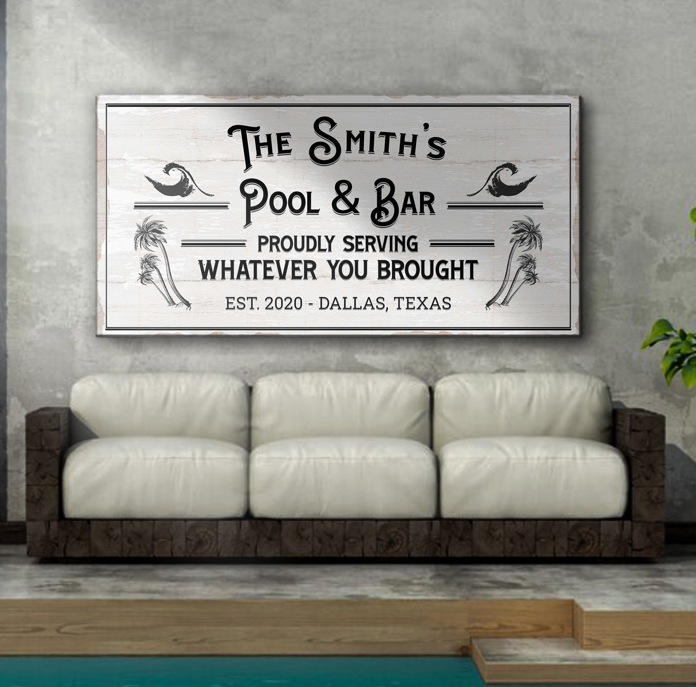 Personalized Rustic Pool And Bar Sign III on sale at MyriadMart