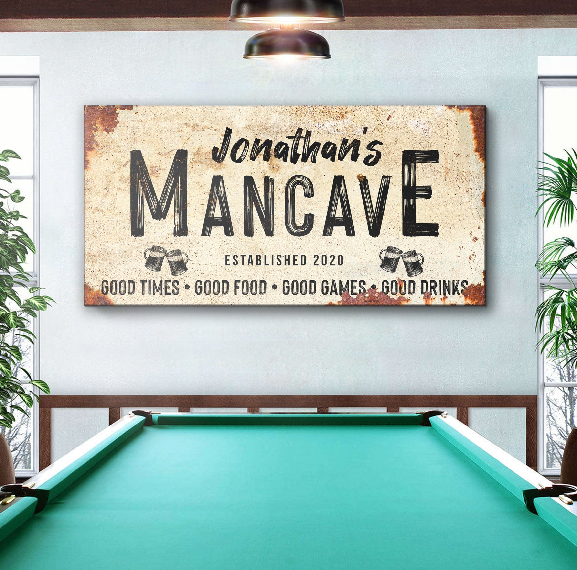 Good Times Personalized Man Cave Sign: Custom Bar Signs for Home Bar – Perfect Man Cave Wall Decor on sale at MyriadMart