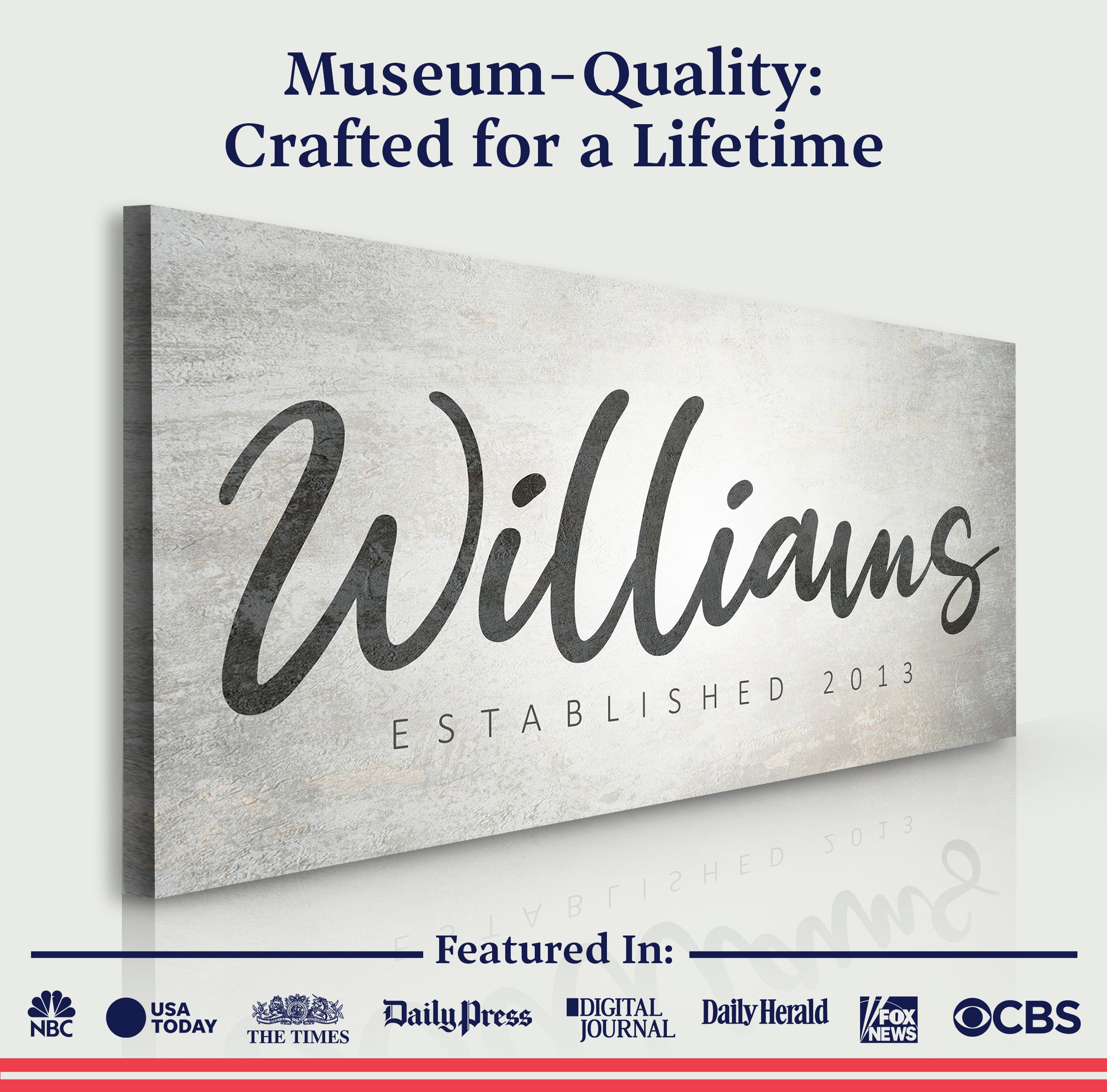 Family Name Sign IV on sale at MyriadMart