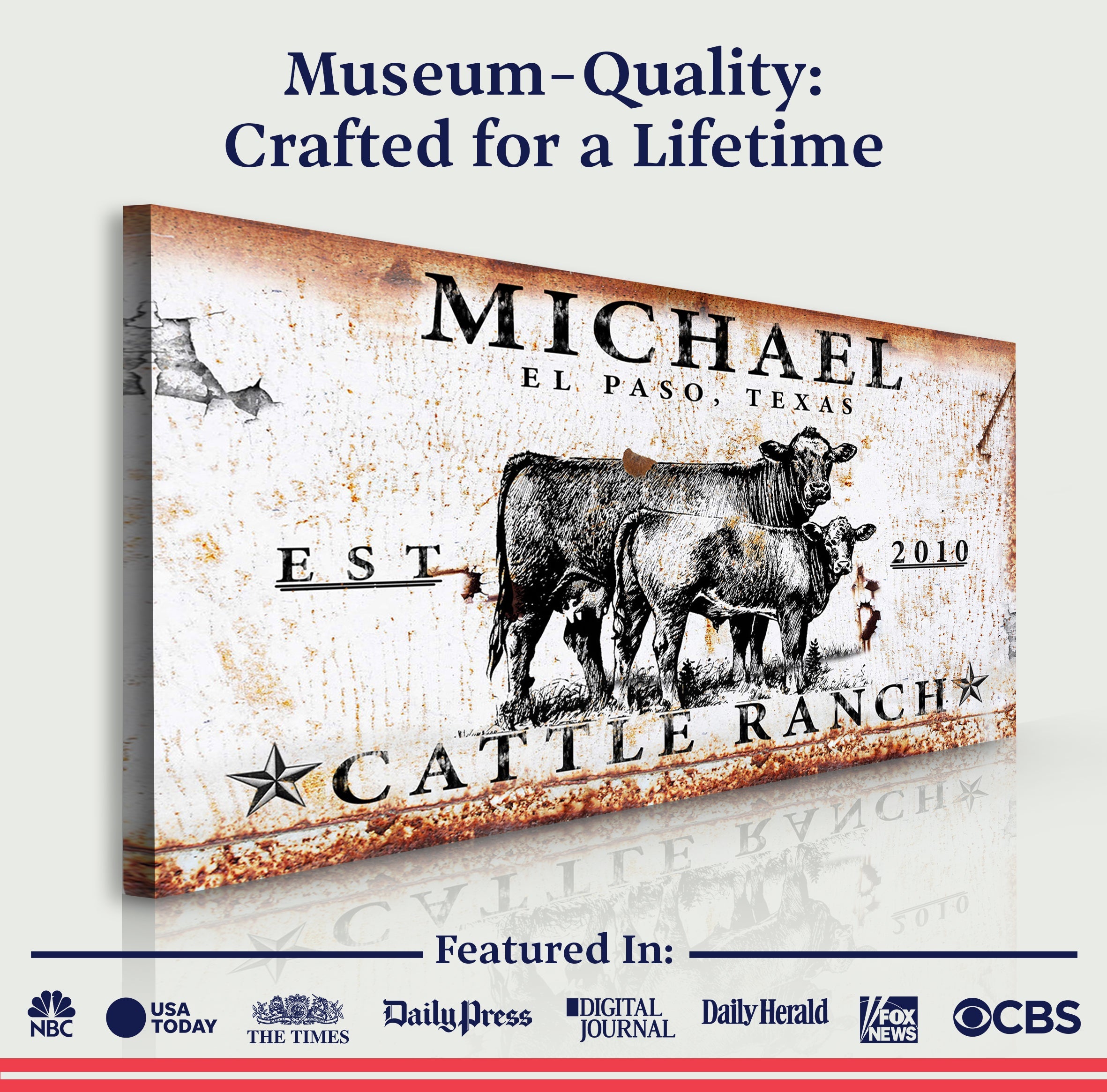 Cattle Ranch Sign II on sale at MyriadMart