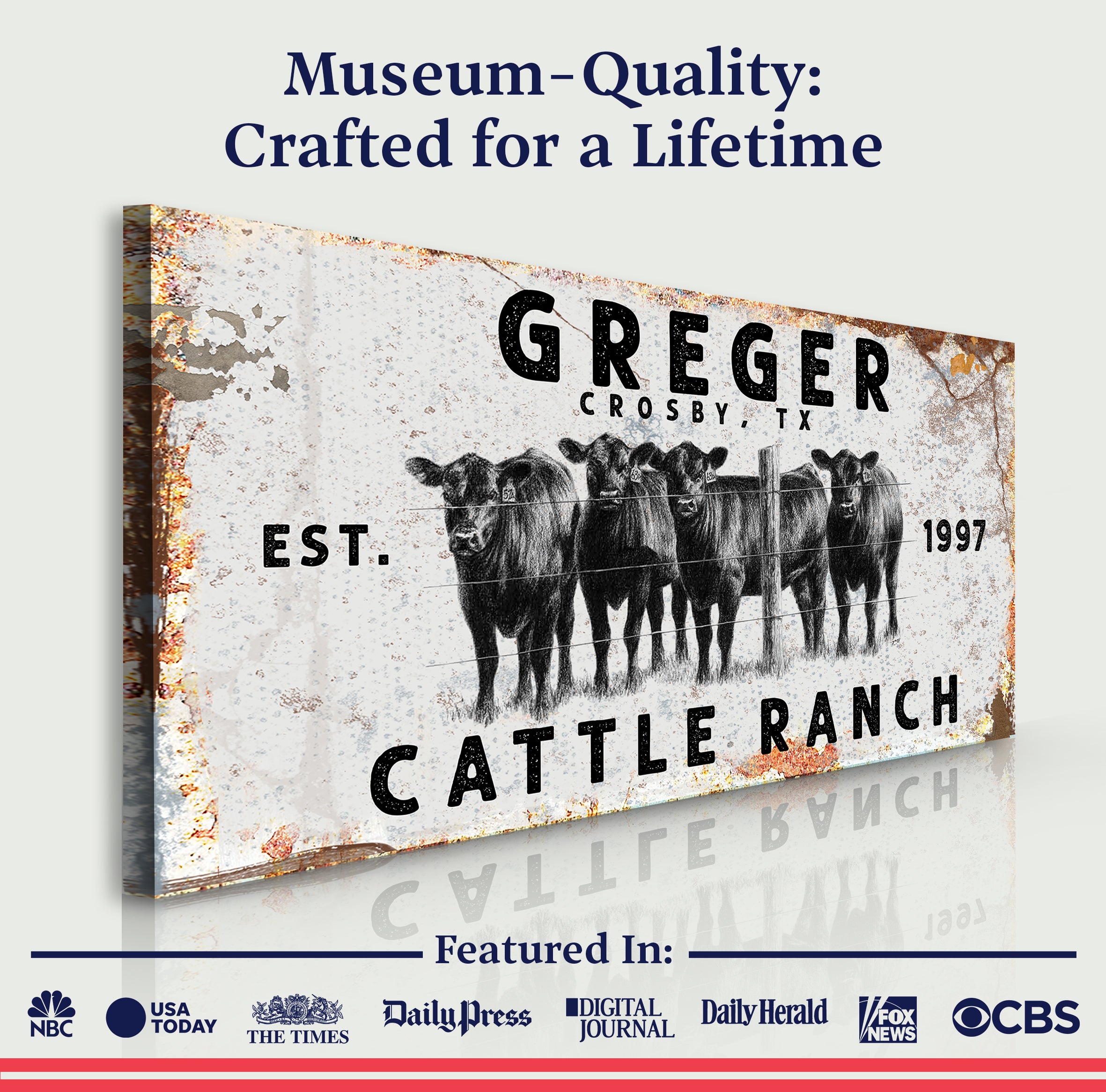 Cattle Ranch Rustic Sign on sale at MyriadMart