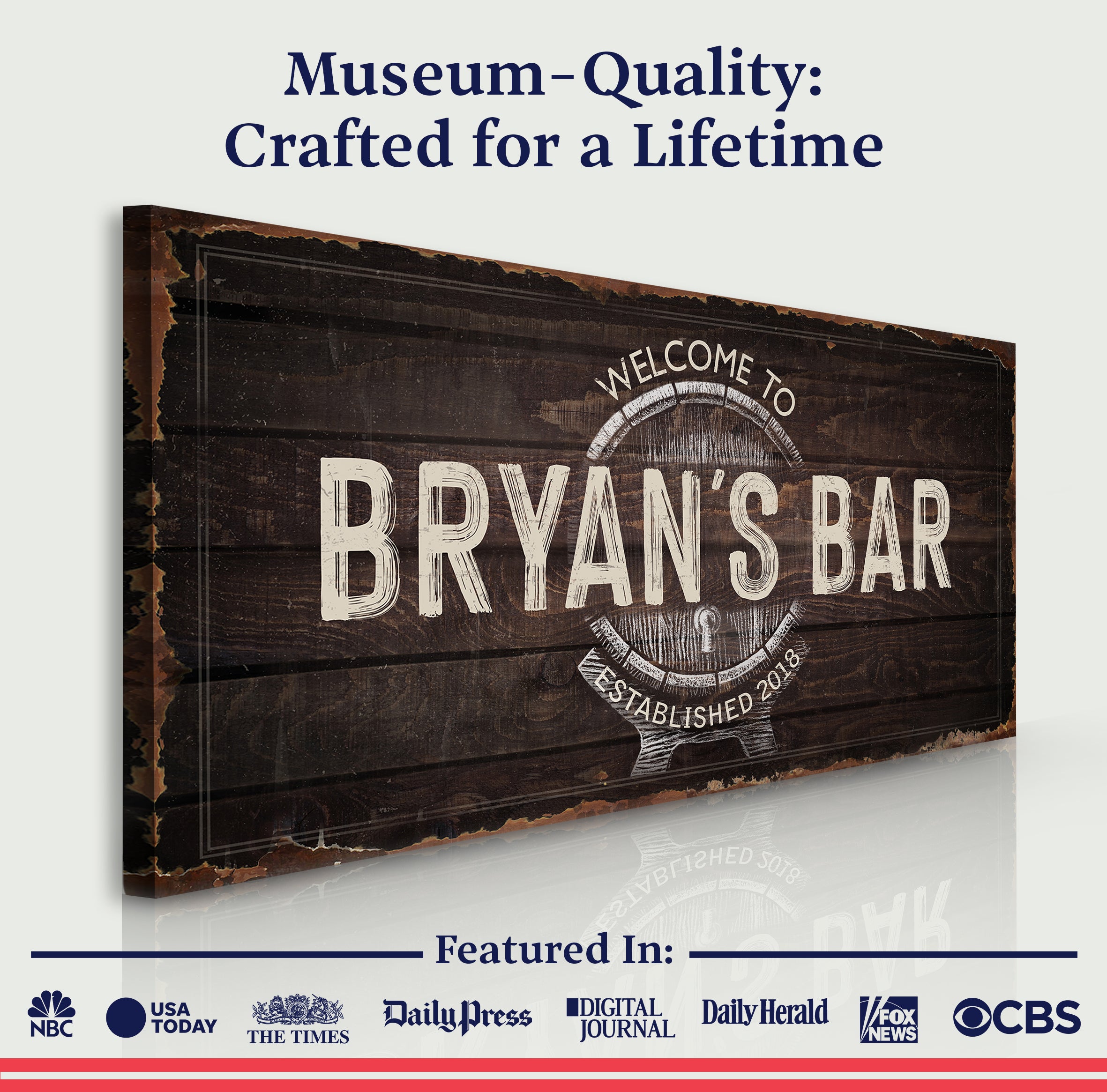 Beer Barrel Bar Sign on sale at MyriadMart