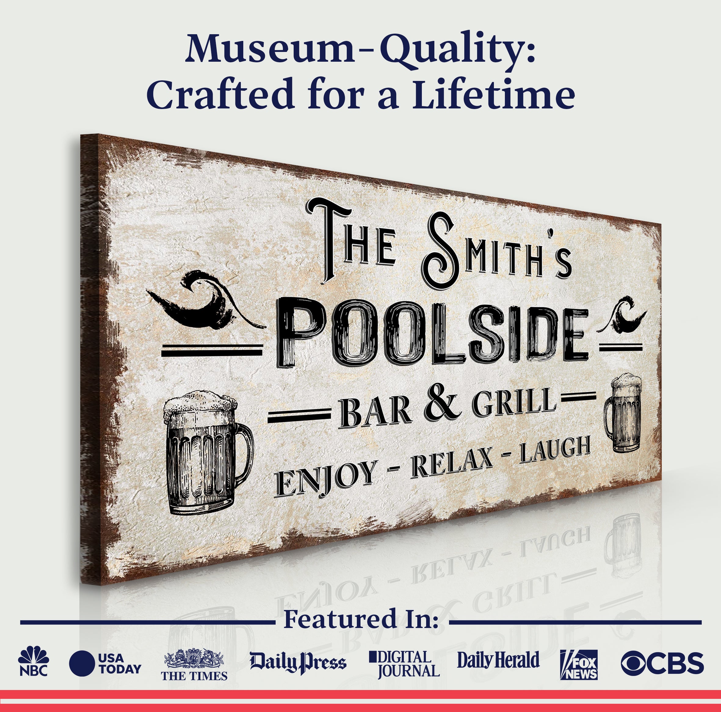 Personalized Poolside Bar And Grill Sign on sale at MyriadMart