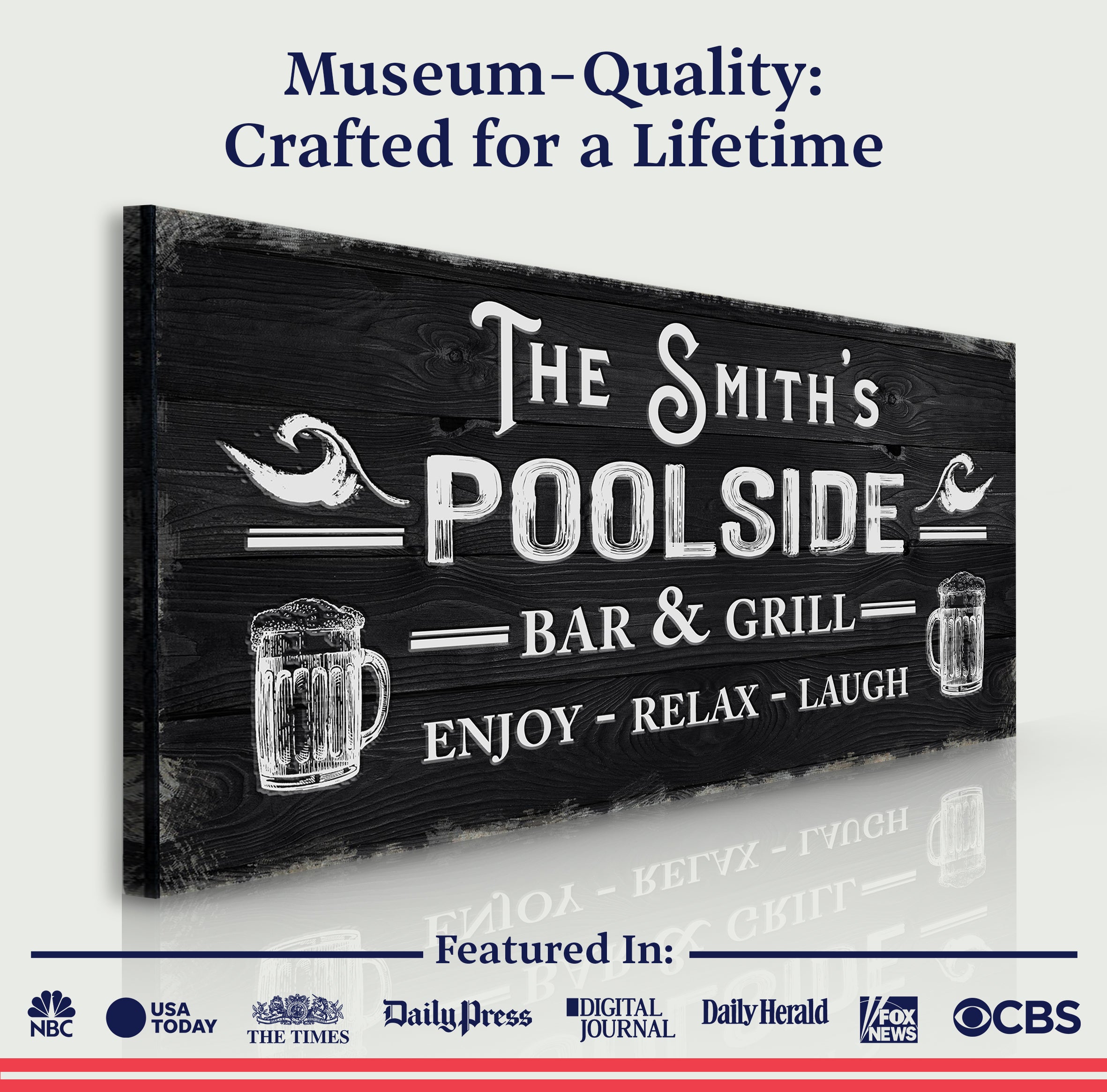 Personalized Poolside Bar And Grill Sign III on sale at MyriadMart