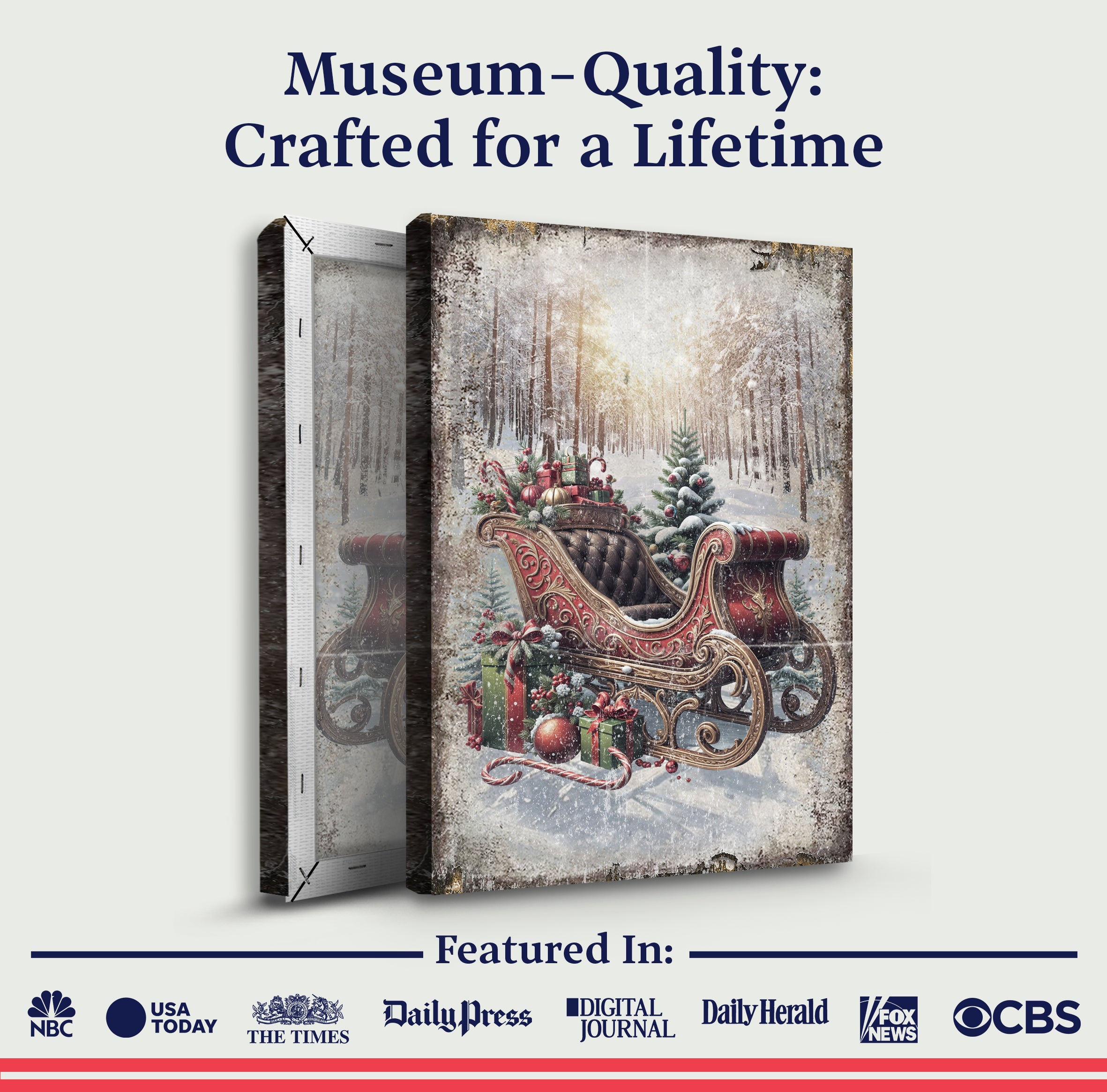 Vintage Christmas Sleigh Sled Wall Art on sale at MyriadMart