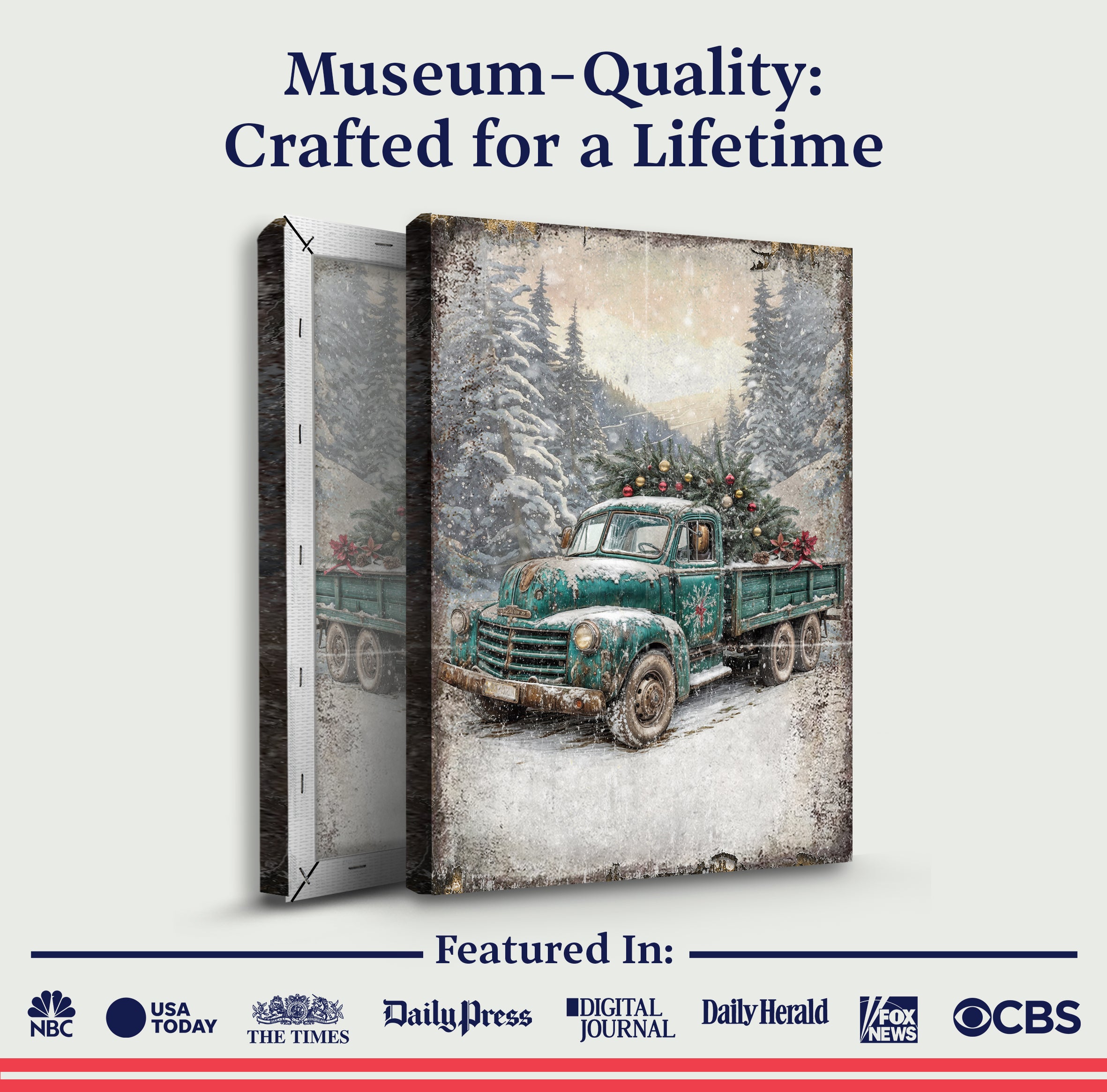 Vintage Truck With Christmas Tree Wall Art on sale at MyriadMart