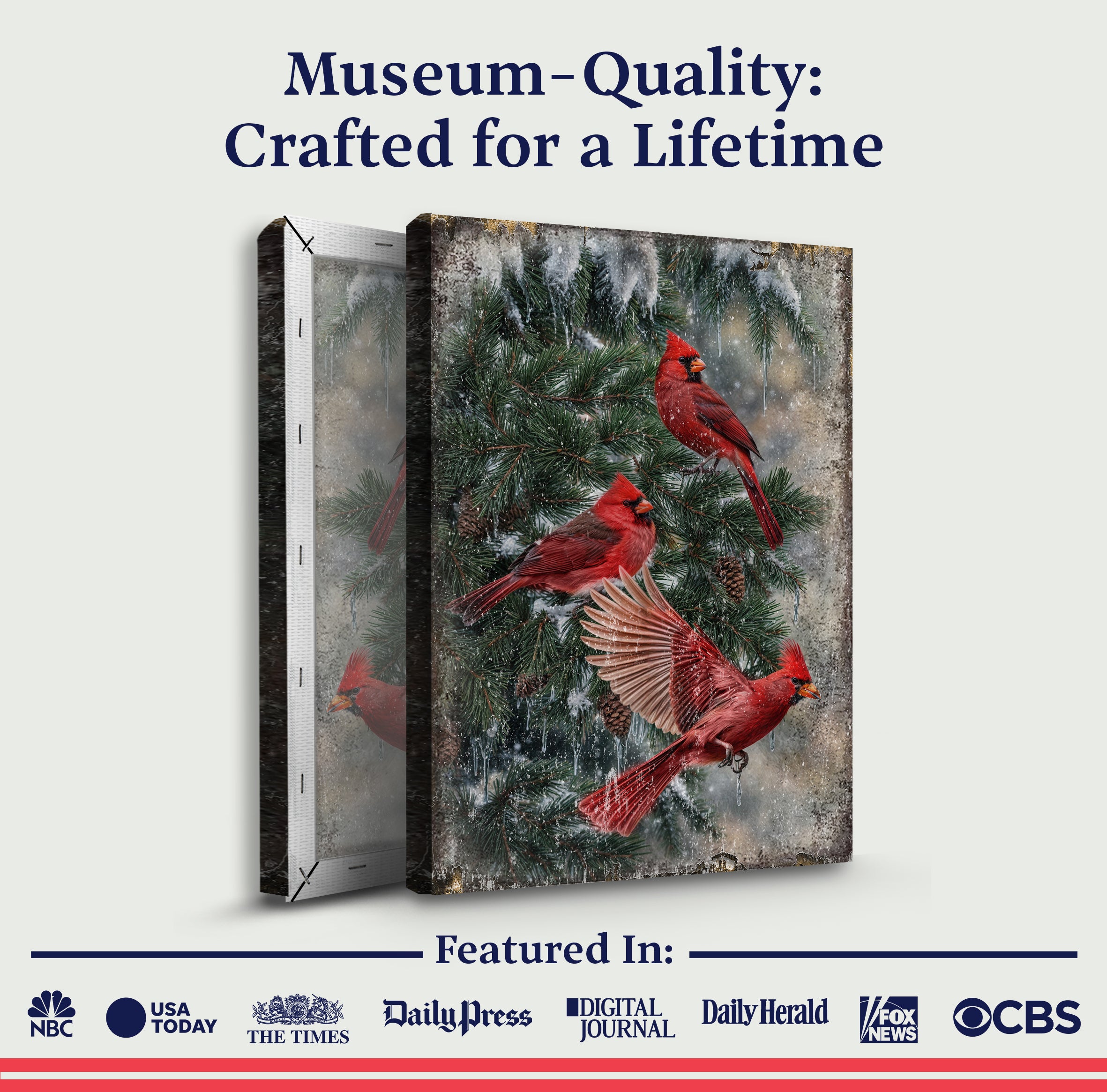 Vintage Cardinal Christmas Wall Art II on sale at MyriadMart