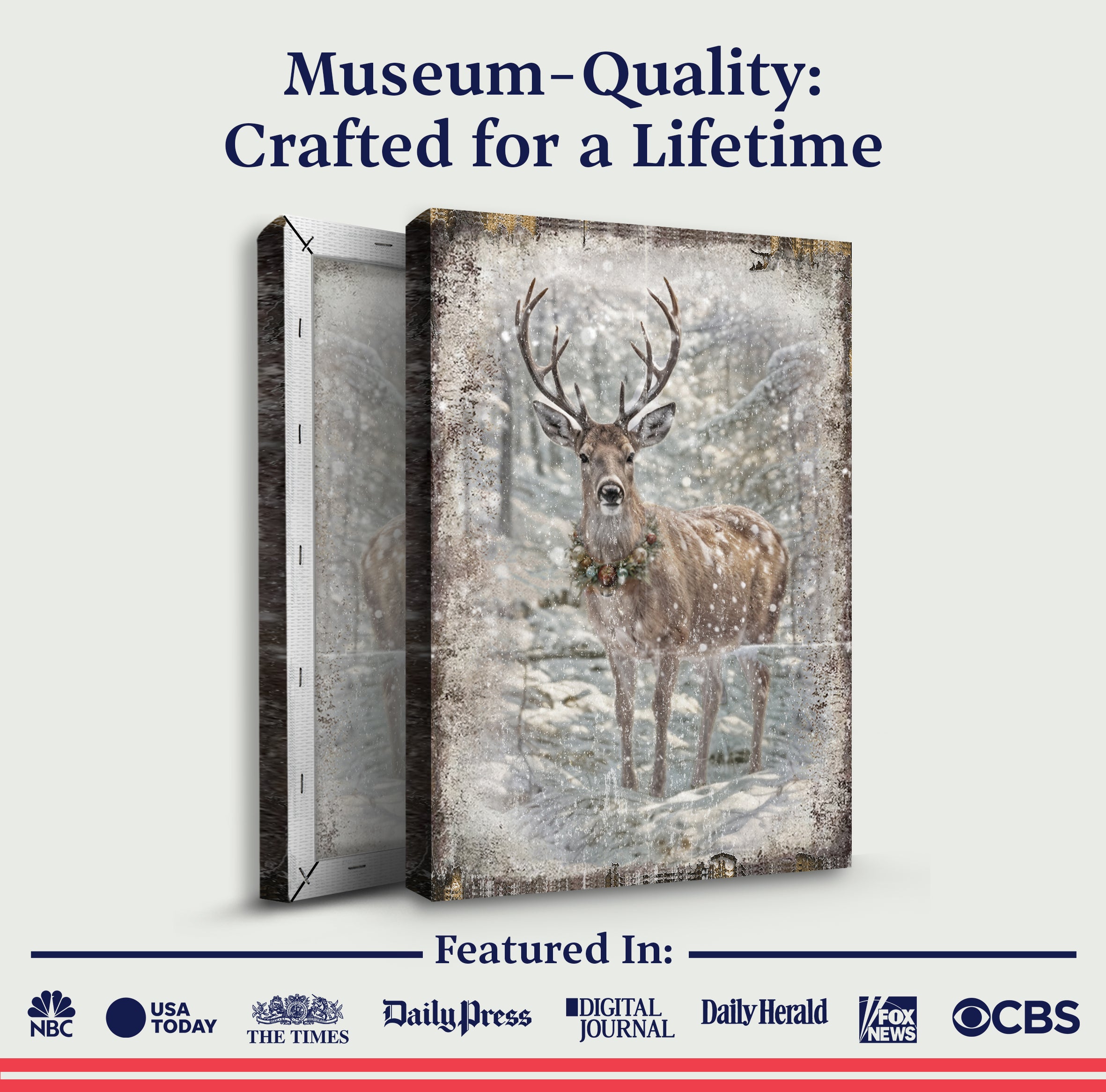 Vintage Winter Deer Christmas Wall Art III on sale at MyriadMart