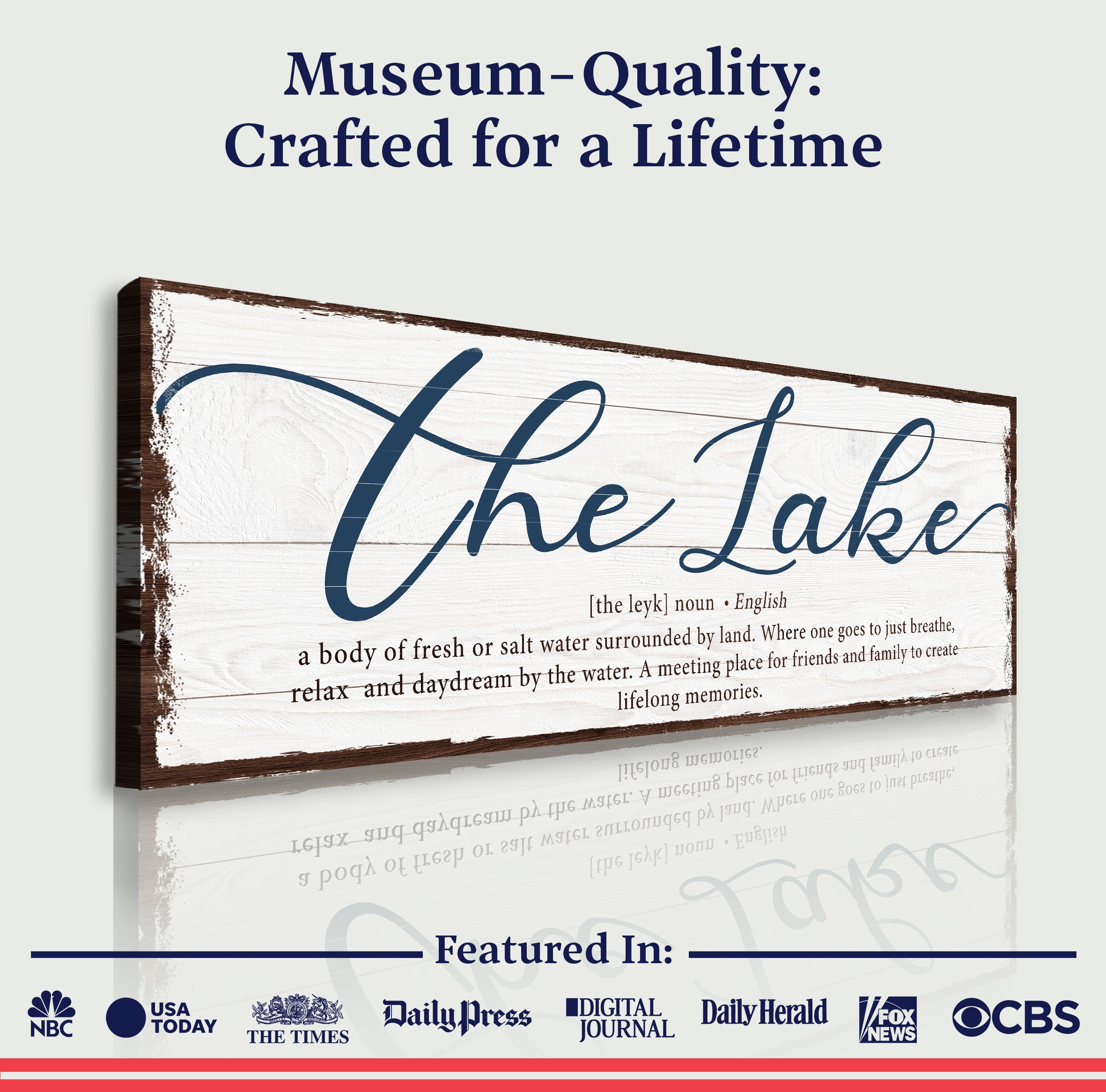 The Definition Of Lake Sign on sale at MyriadMart