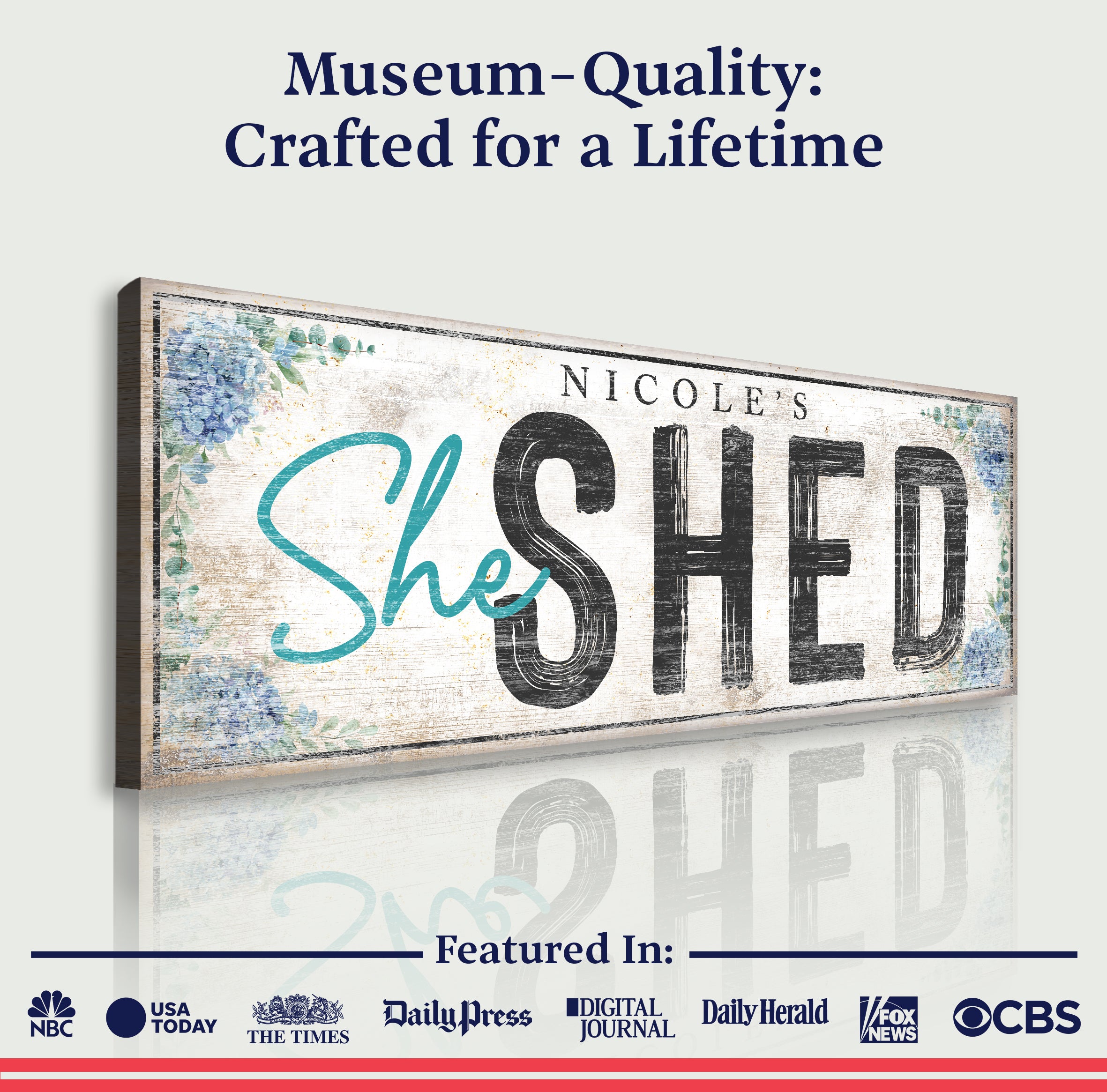 Personalized She Shed Sign XI on sale at MyriadMart