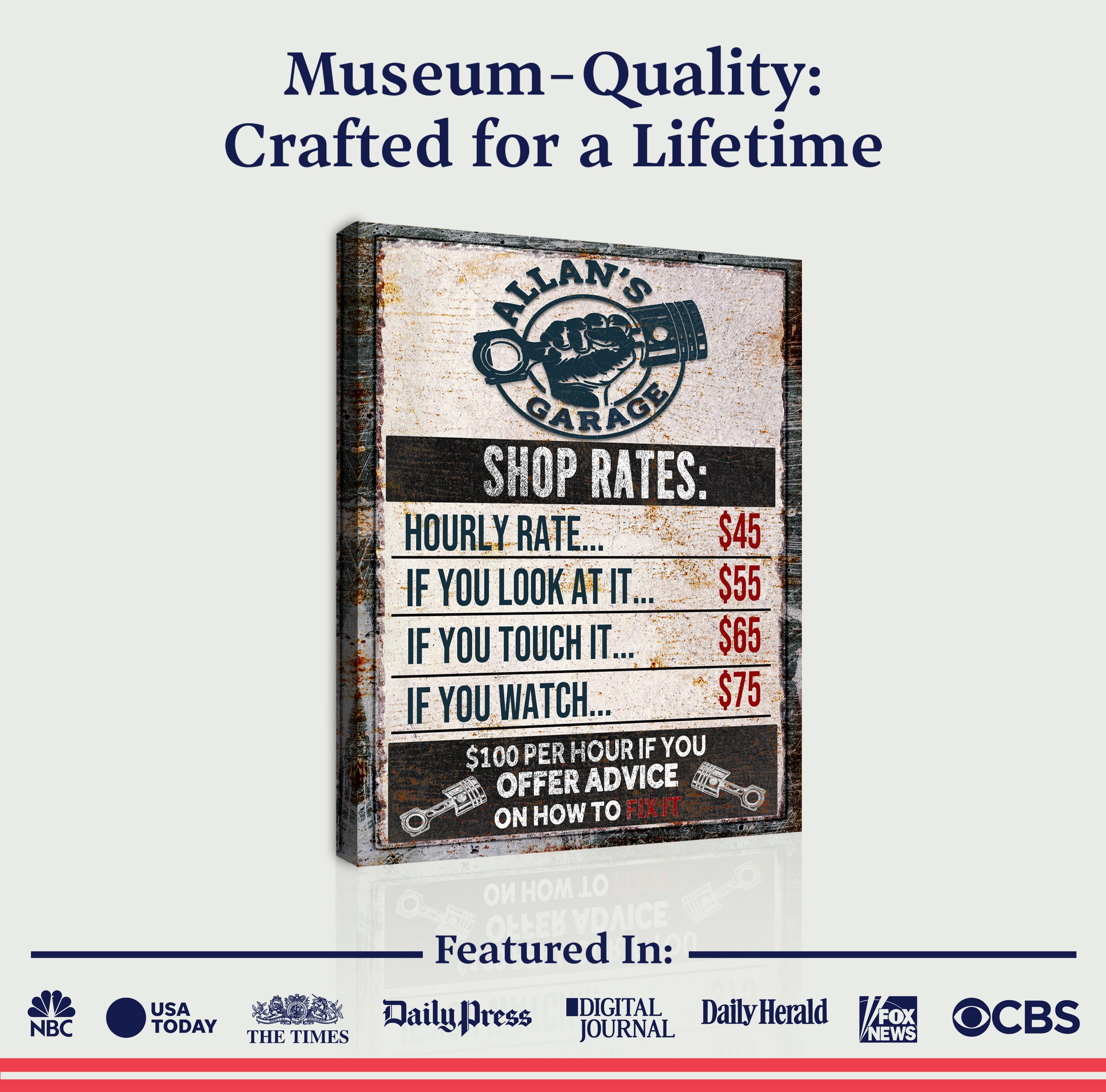 Garage Rules Sign on sale at MyriadMart