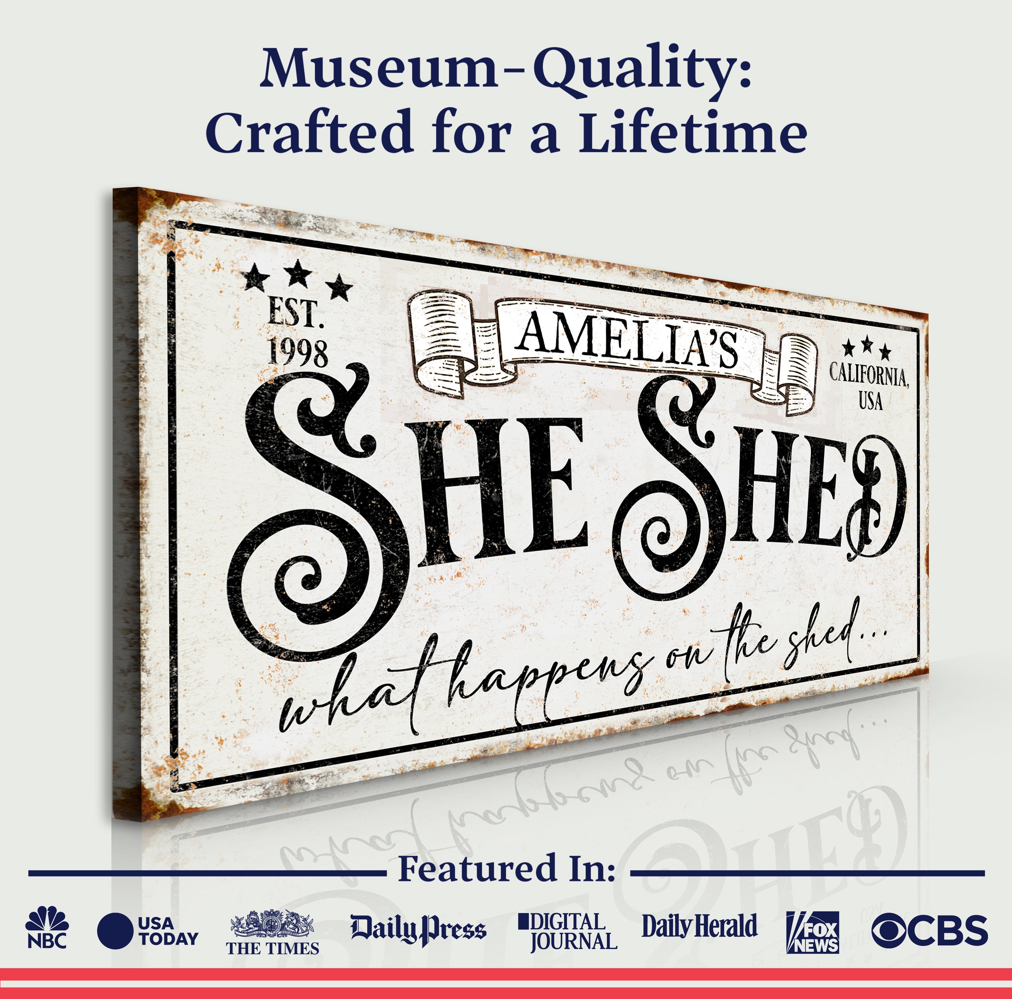 Personalized She Shed Sign IV on sale at MyriadMart