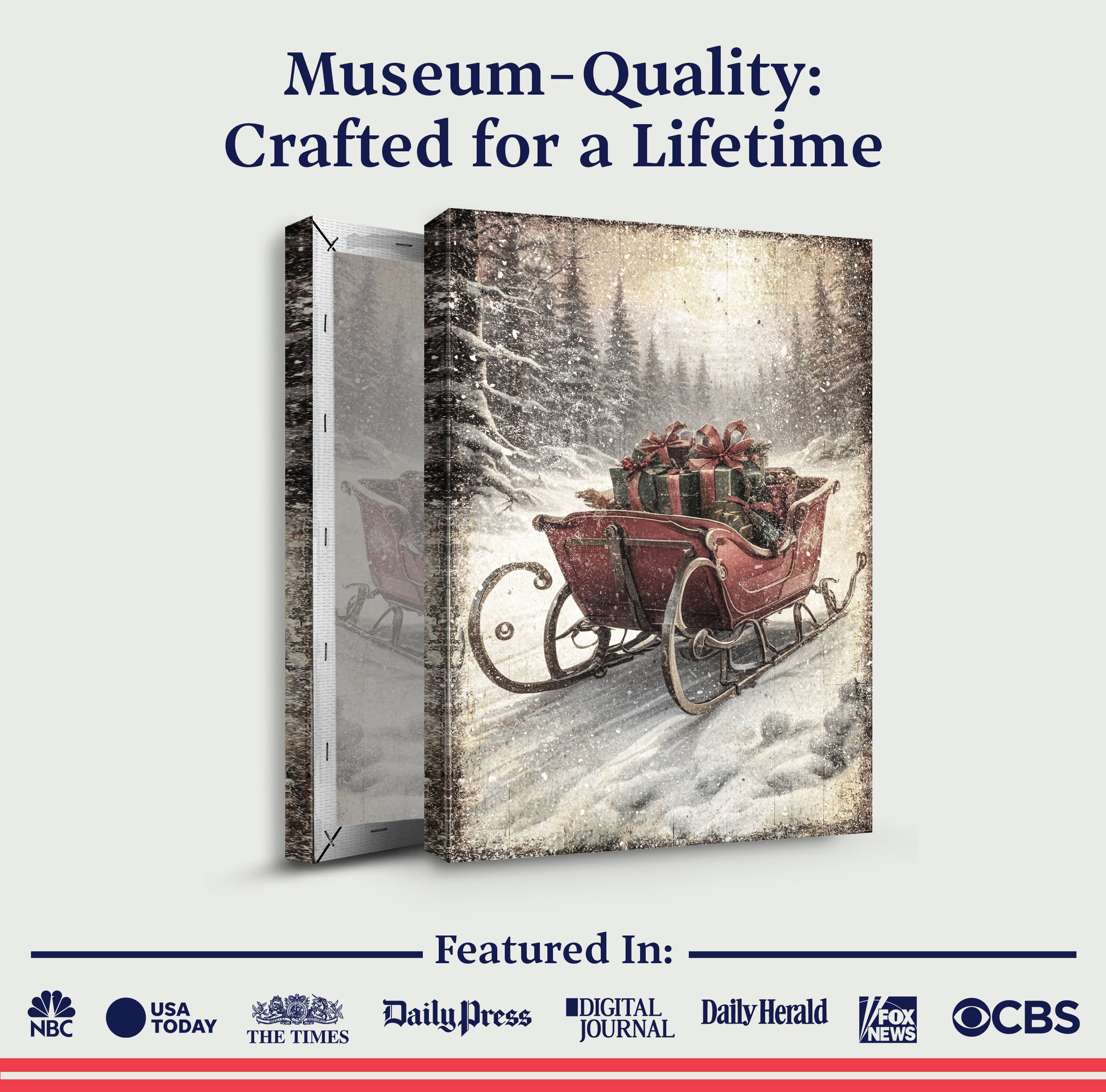 Vintage Christmas Sleigh Sled Wall Art IV on sale at MyriadMart