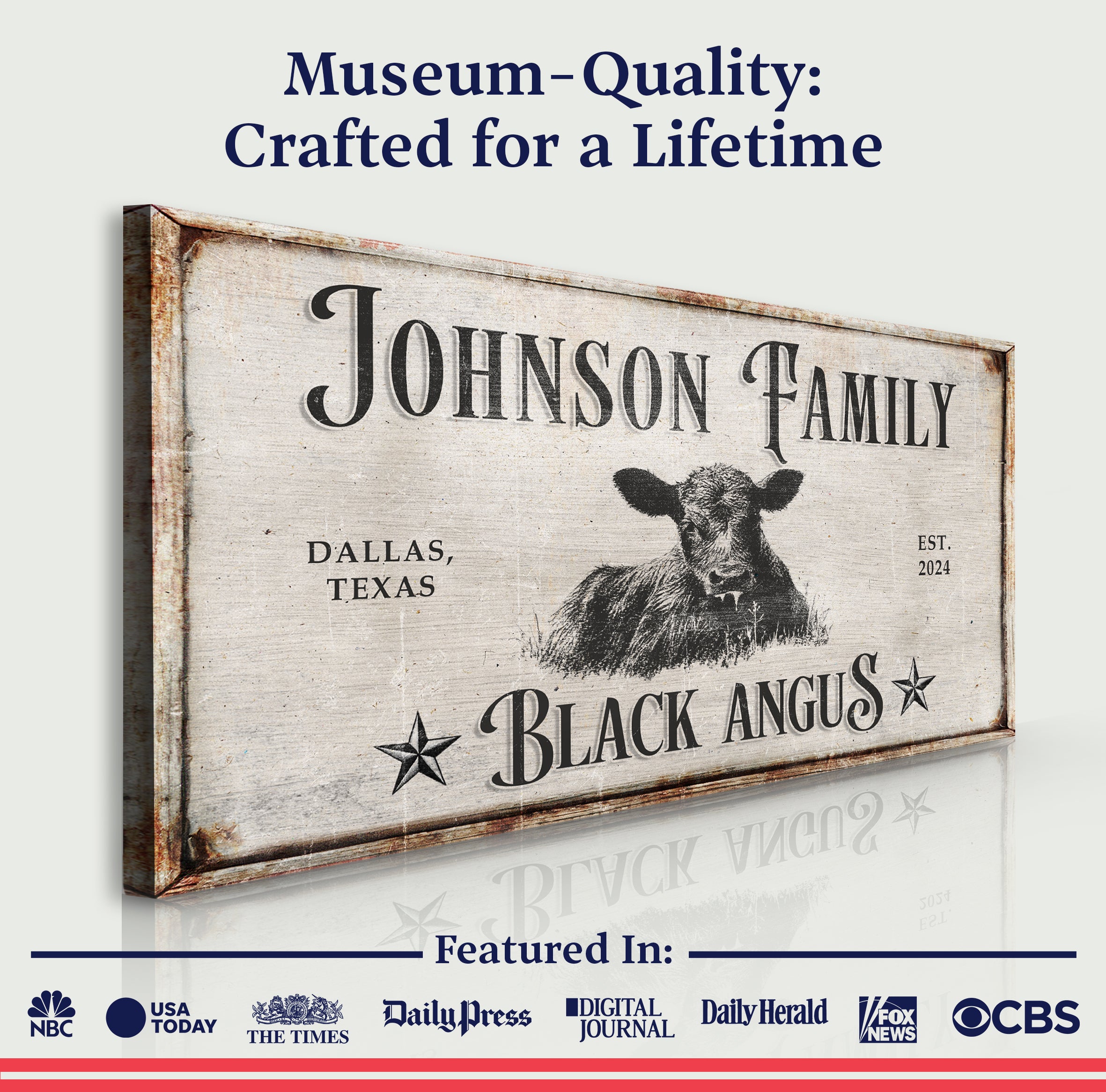 Black Angus Cattle Sign on sale at MyriadMart