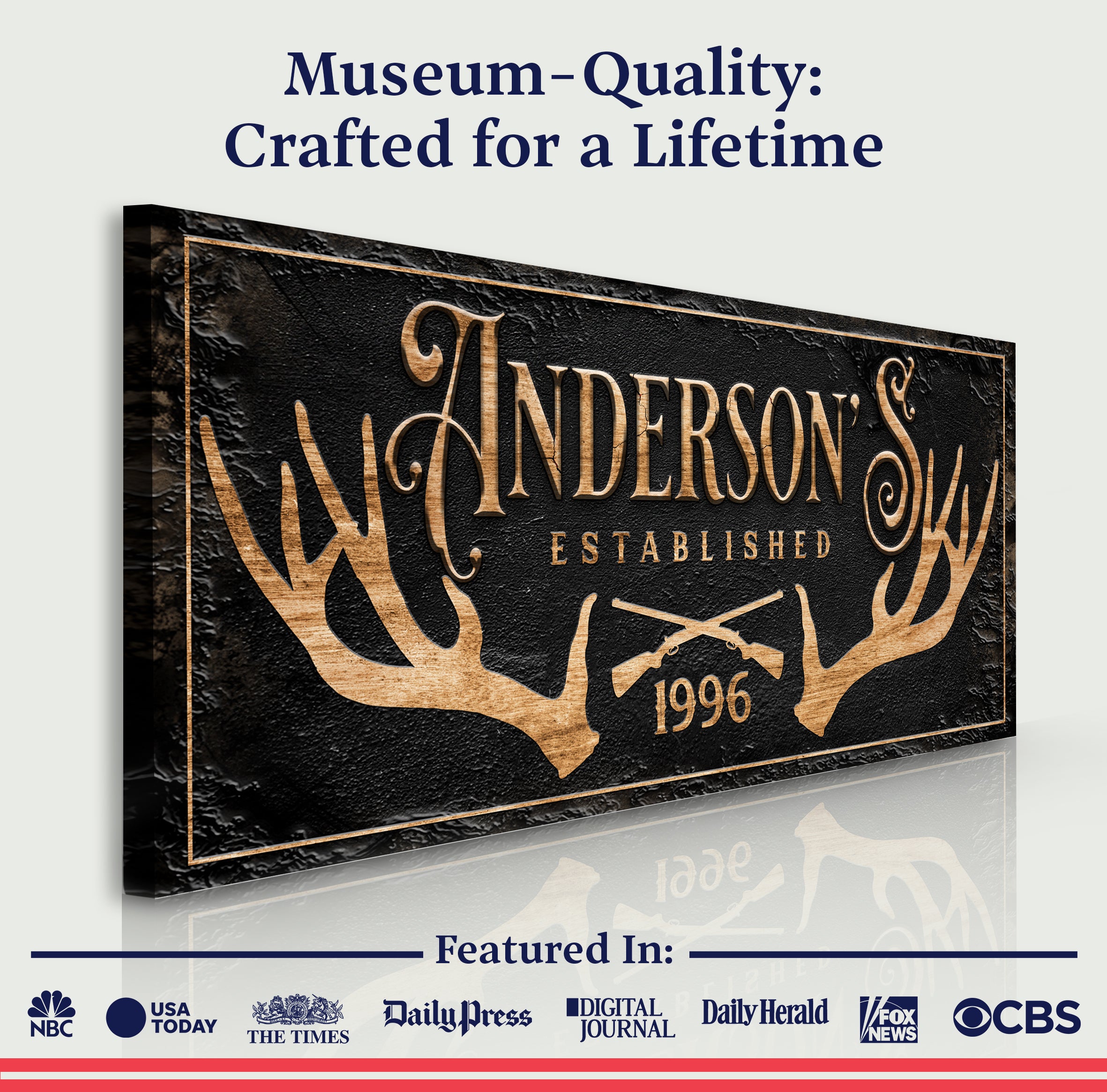 Personalized Family Antler Sign II on sale at MyriadMart